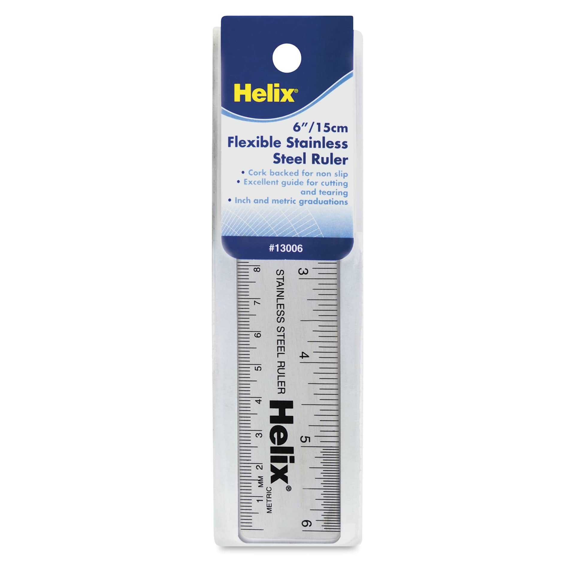 Helix Flexible Stainless Steel Ruler - 6", front of packaging