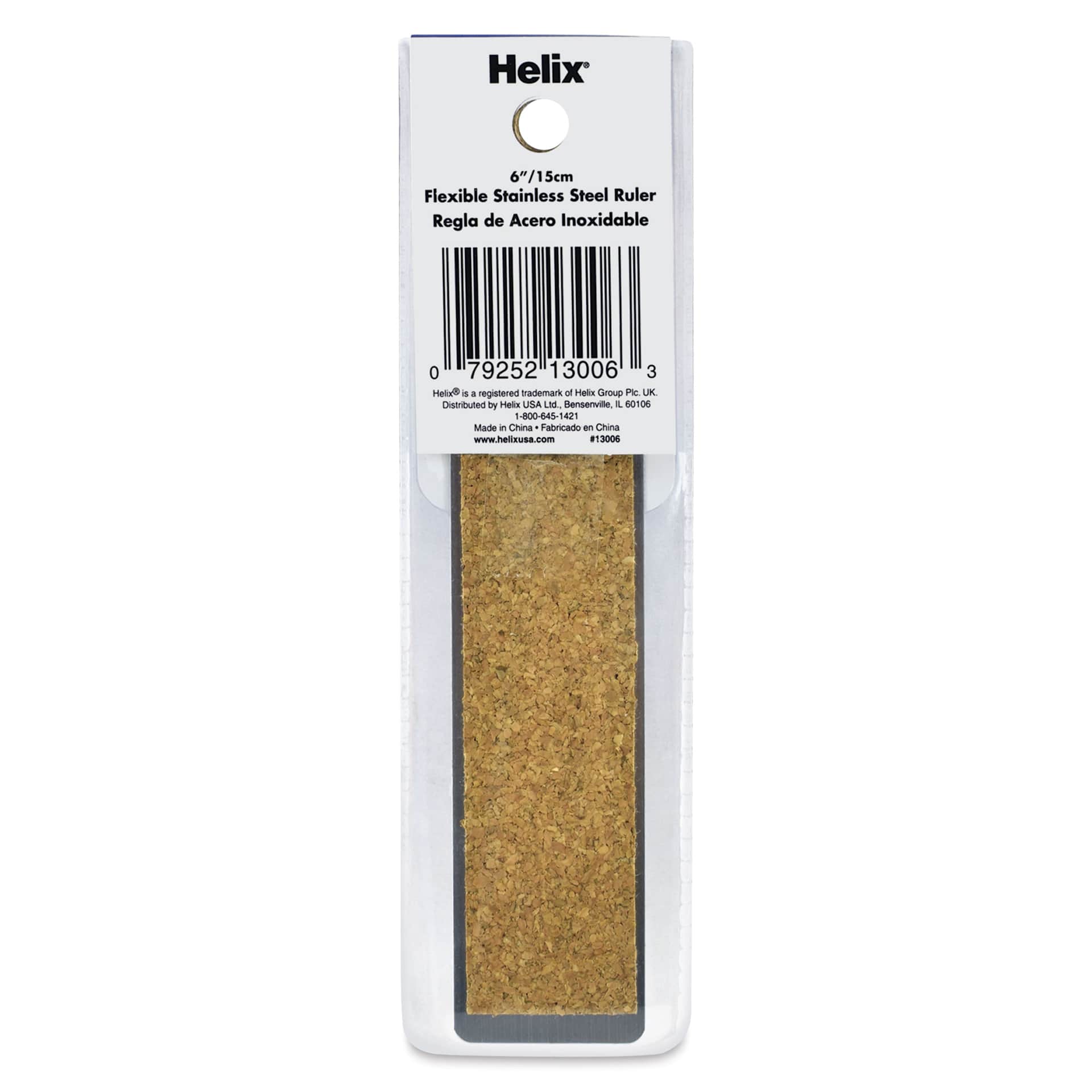 Helix Flexible Stainless Steel Ruler - 6", back of packaging
