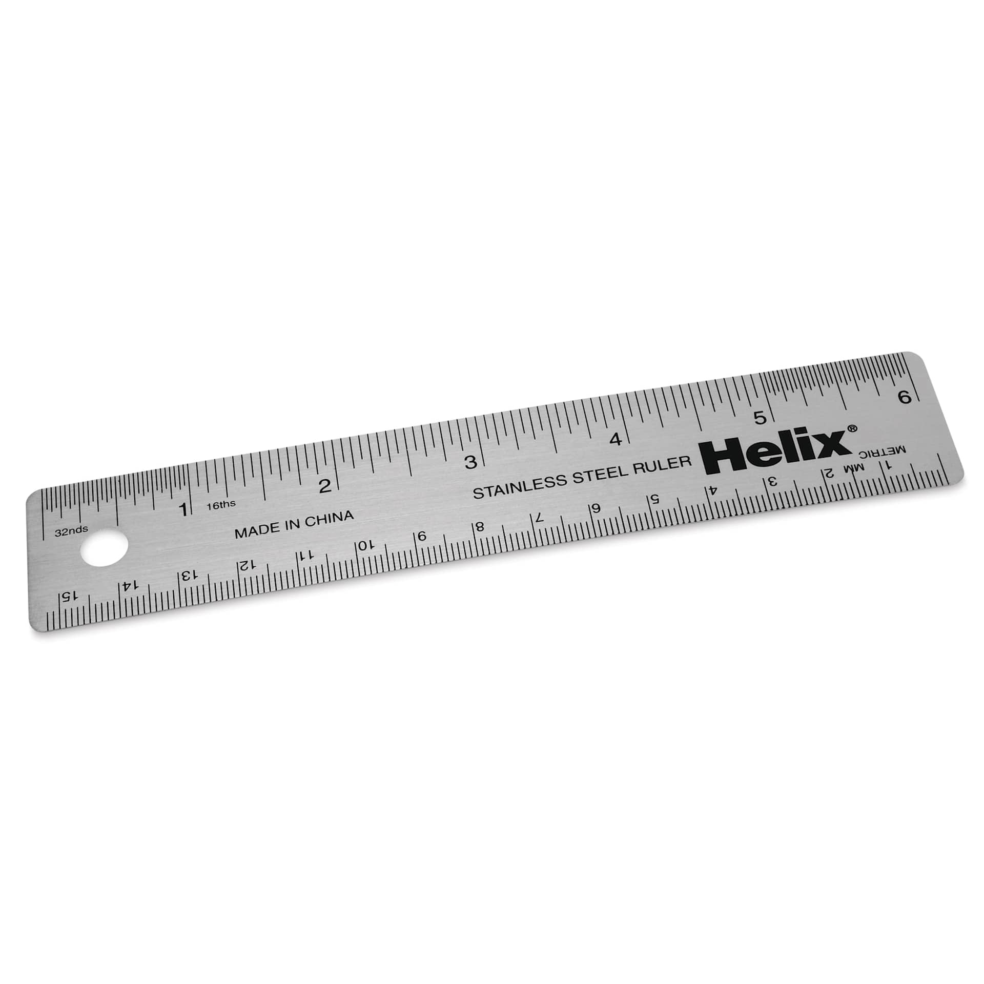 Helix Flexible Stainless Steel Ruler - 6", out of packaging