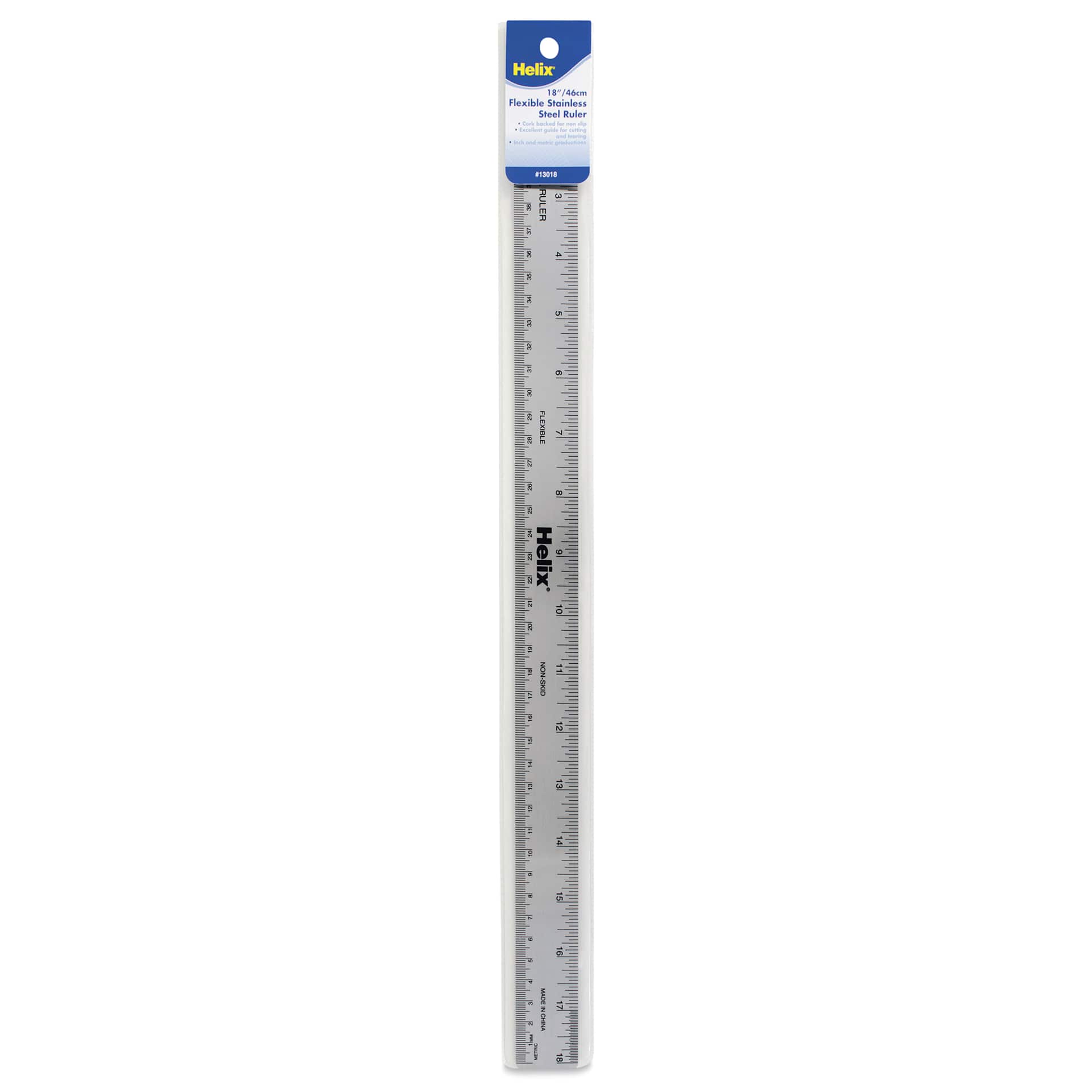 Helix Flexible Stainless Steel Ruler - 18", front of packaging