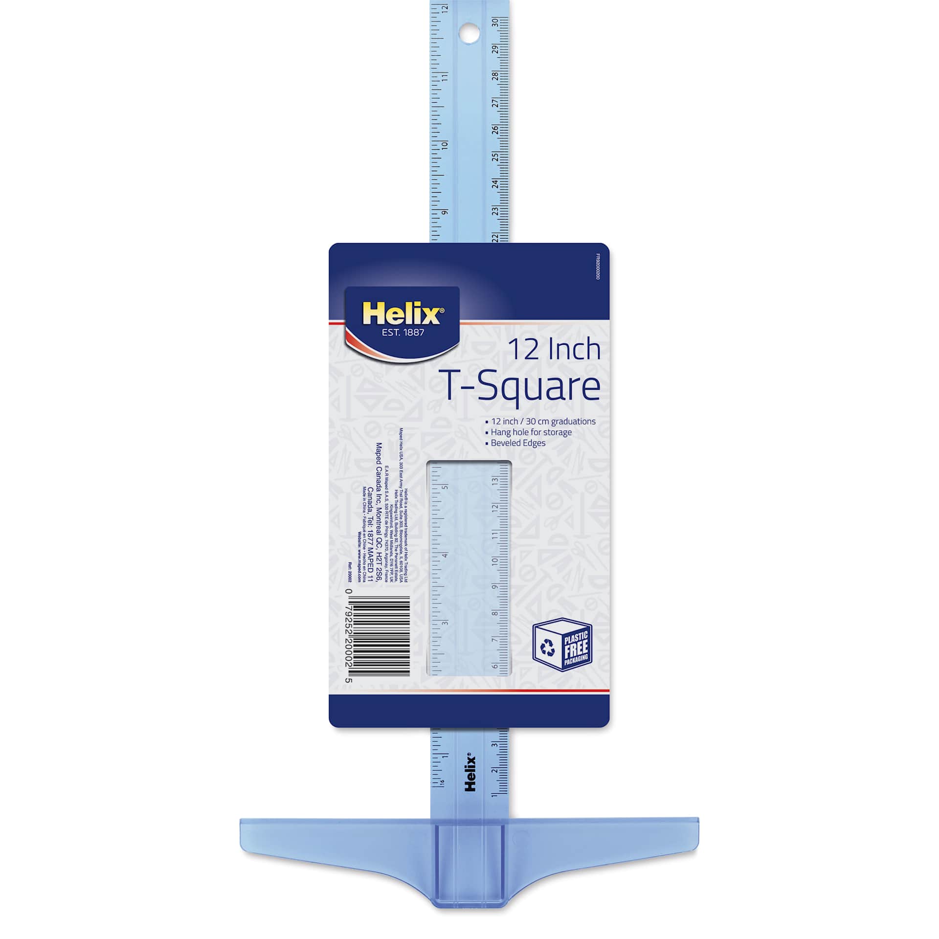 Helix Student Plastic T-Square - 12", front of packaging