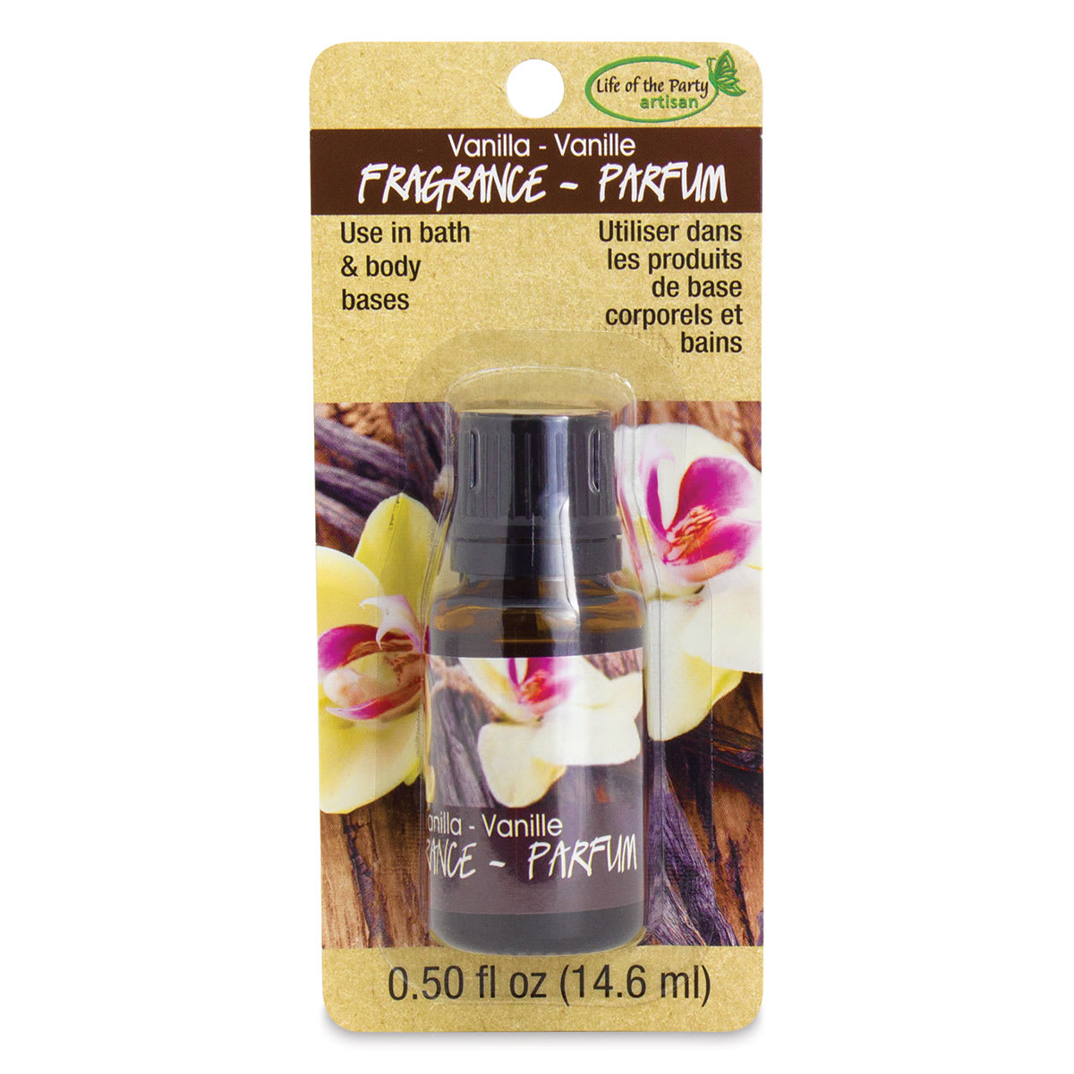 Life of the Party Soap Fragrances - Front of blister package of Vanilla fragrance