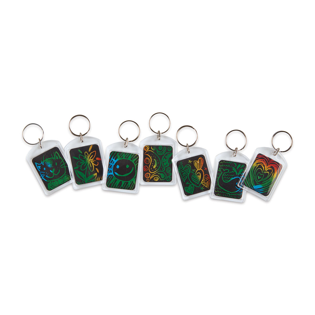 Melissa & Doug Scratch Art Deluxe Party Pack, Finished Keychains