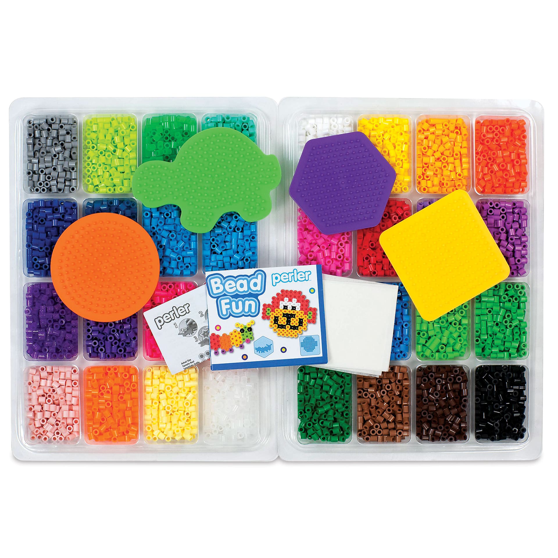 Perler Bead Fun Fused Bead Kit, contents laid out