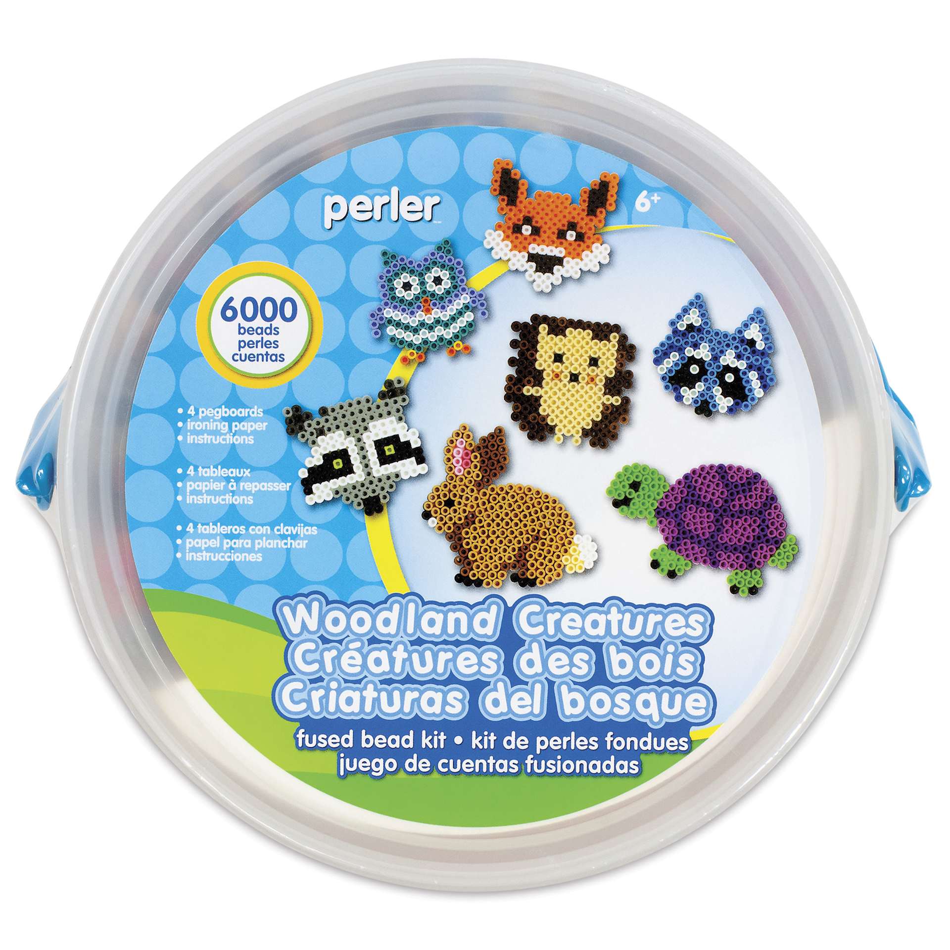 Perler Woodland Creature Fused Bead Activity Bucket - top view