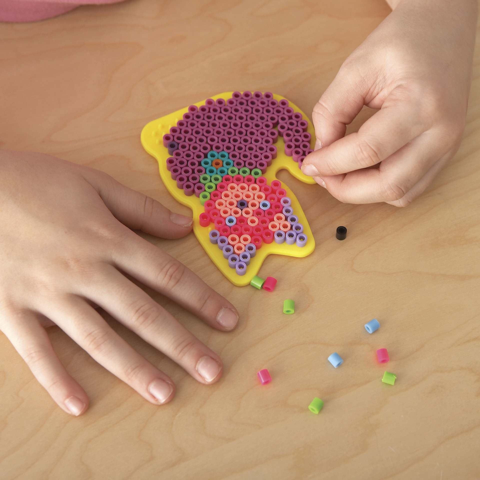Perler Woodland Creature Fused Bead Activity Bucket - in progress
