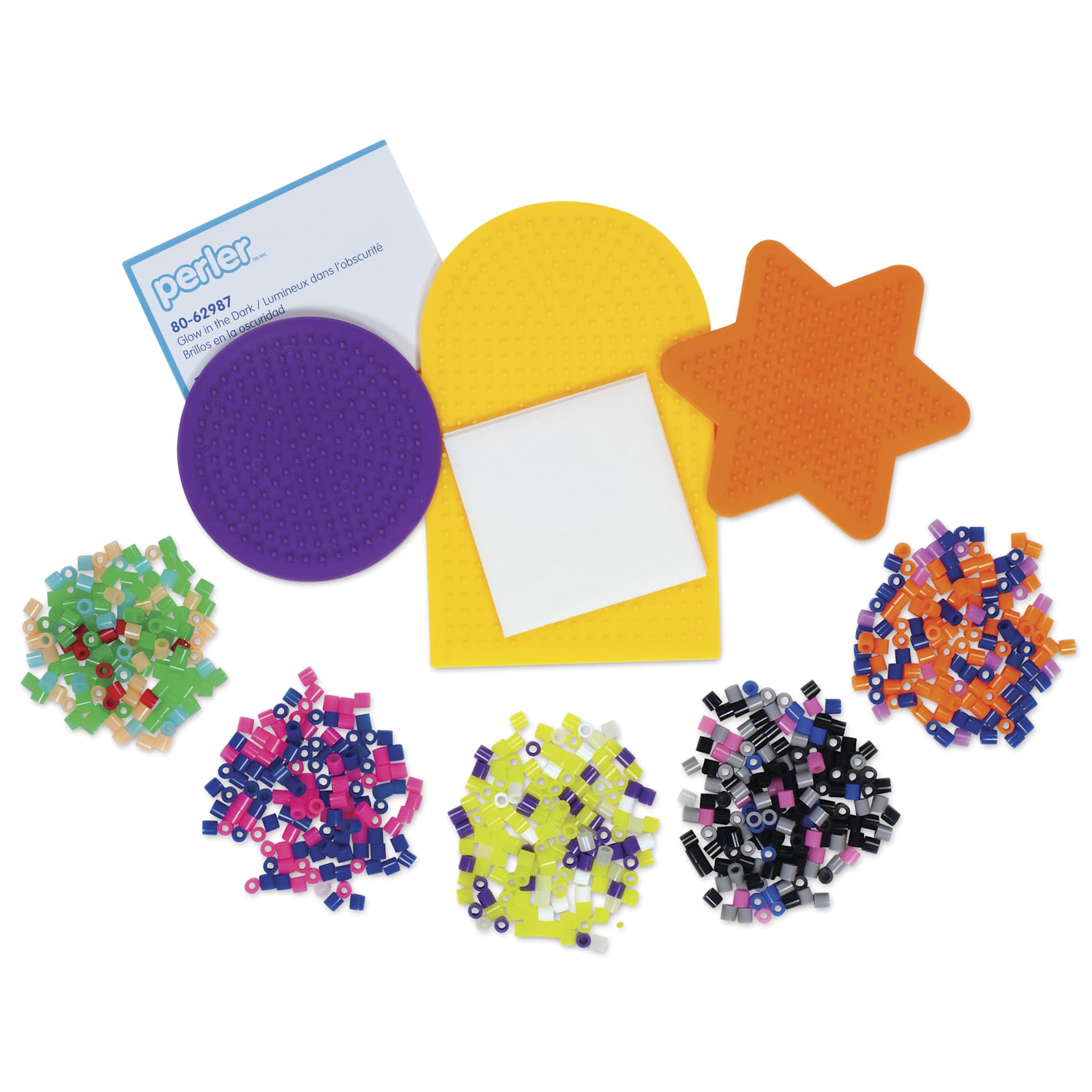 Perler Glow in the Dark Fused Beads - Activity Kit - contents