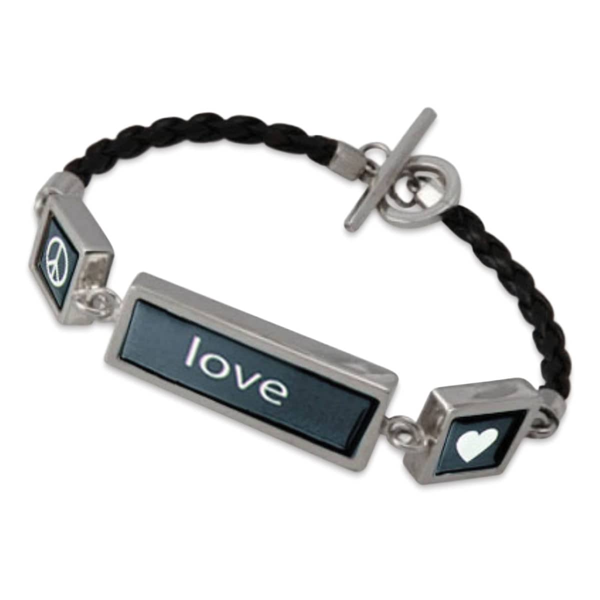 Mosaic Mercantile Word Tiles - Black/White (Sample bracelet)