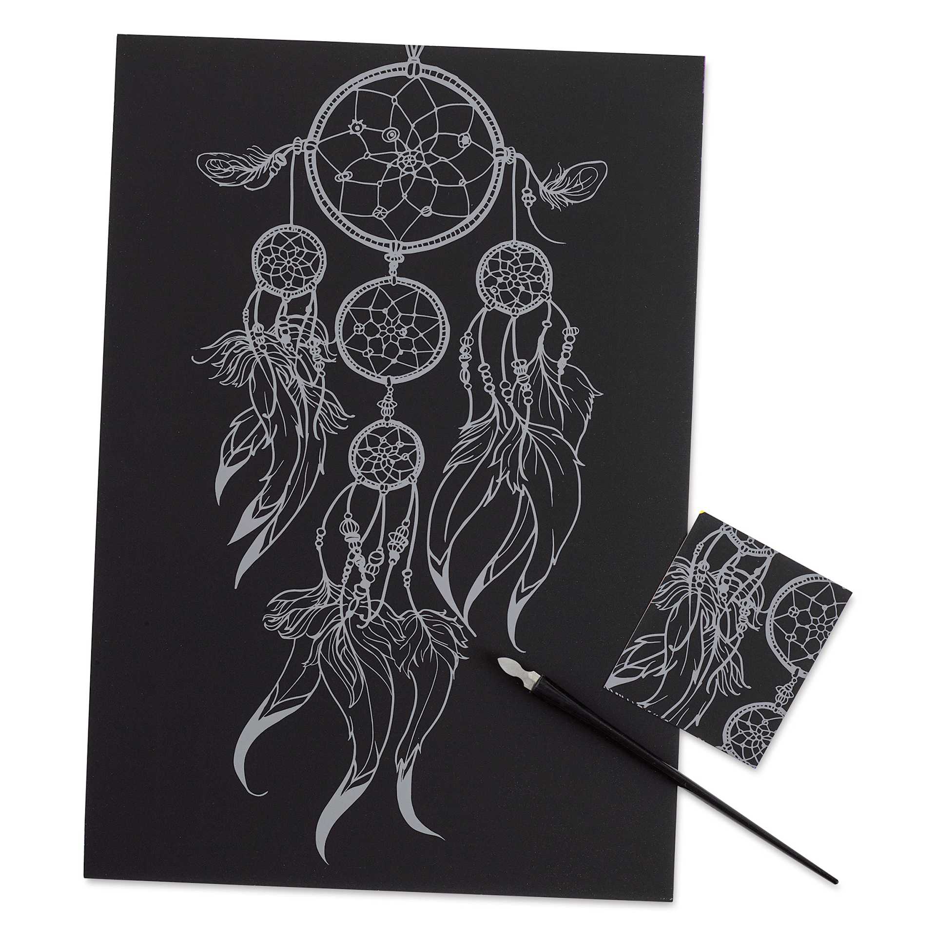 Craft Medley Deluxe Engraving Kit - Holographic Dream Catcher, contents laid out
