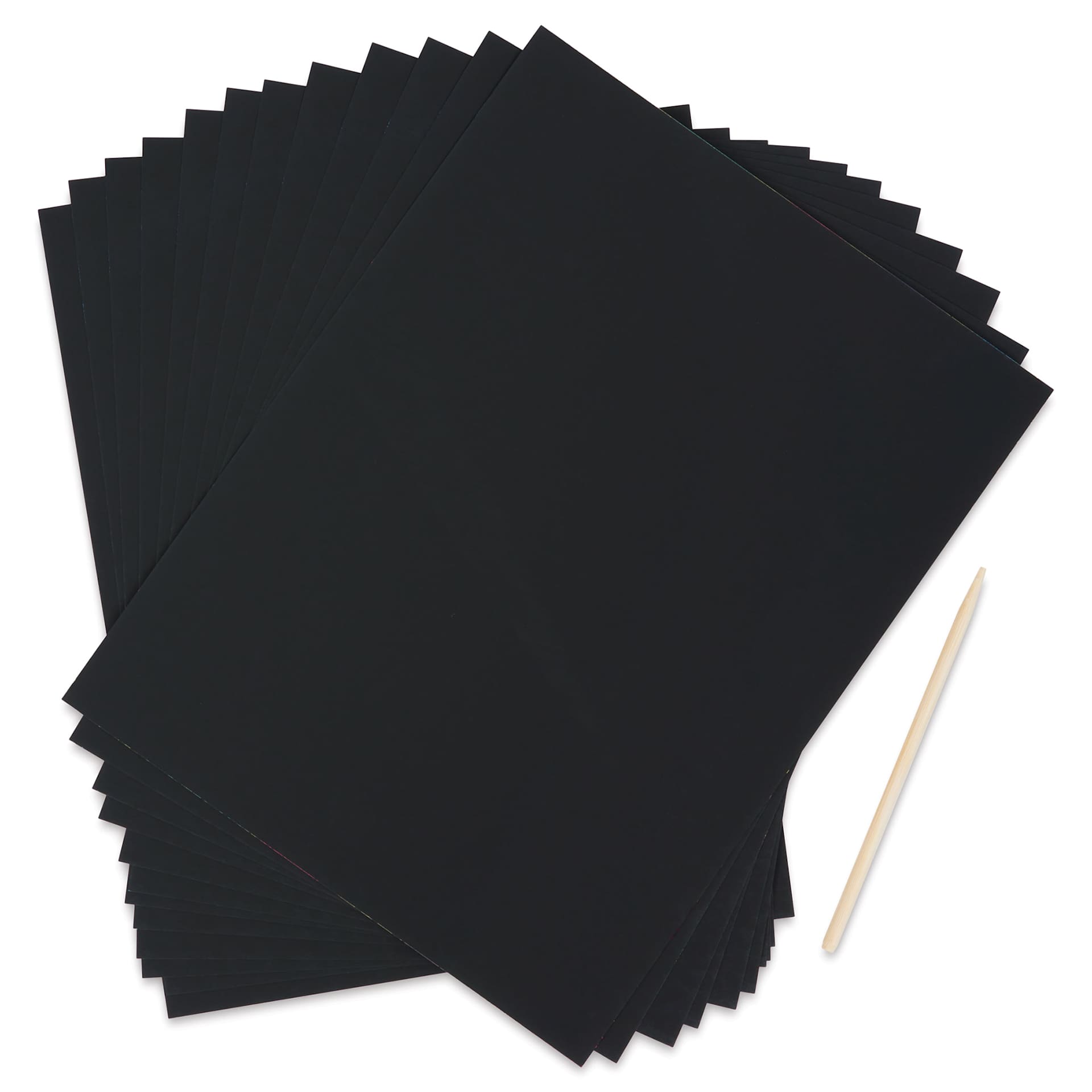 Inovart Skratch N' Sketch Scratch Paper - Multicolor, Pkg of 12, fanned out