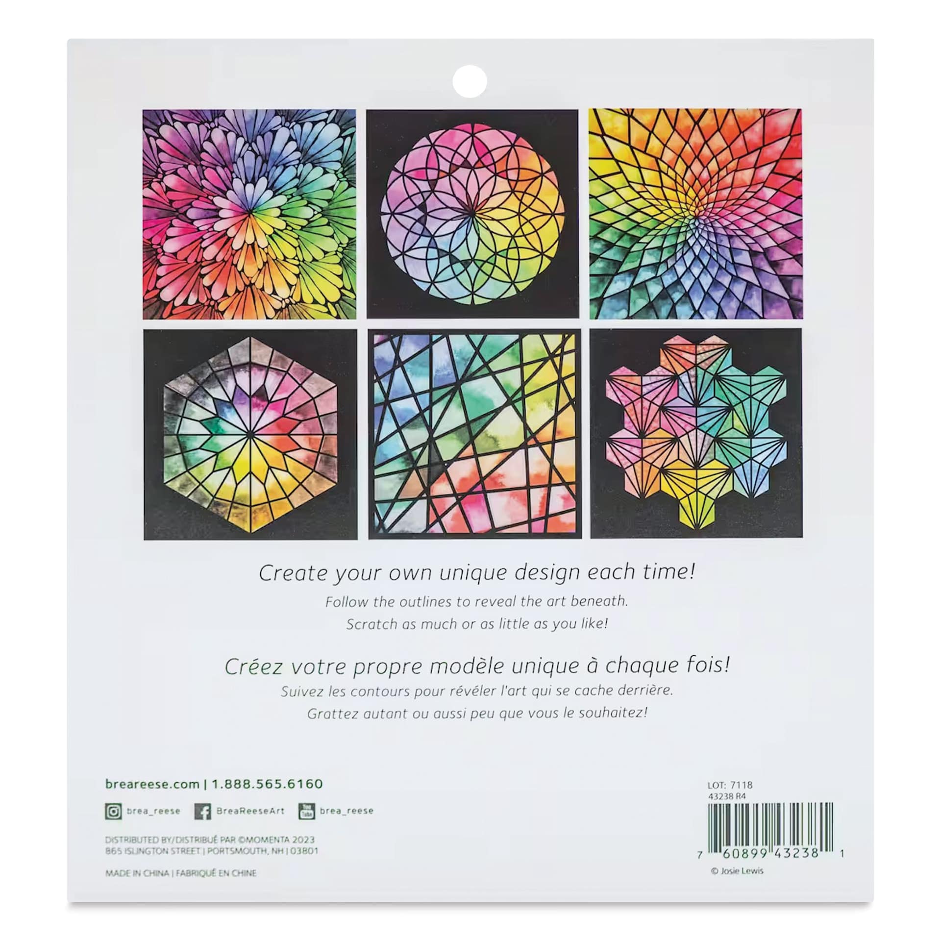 Brea Reese Scratch Art Kit - Josie Lewis Geo back of packaging