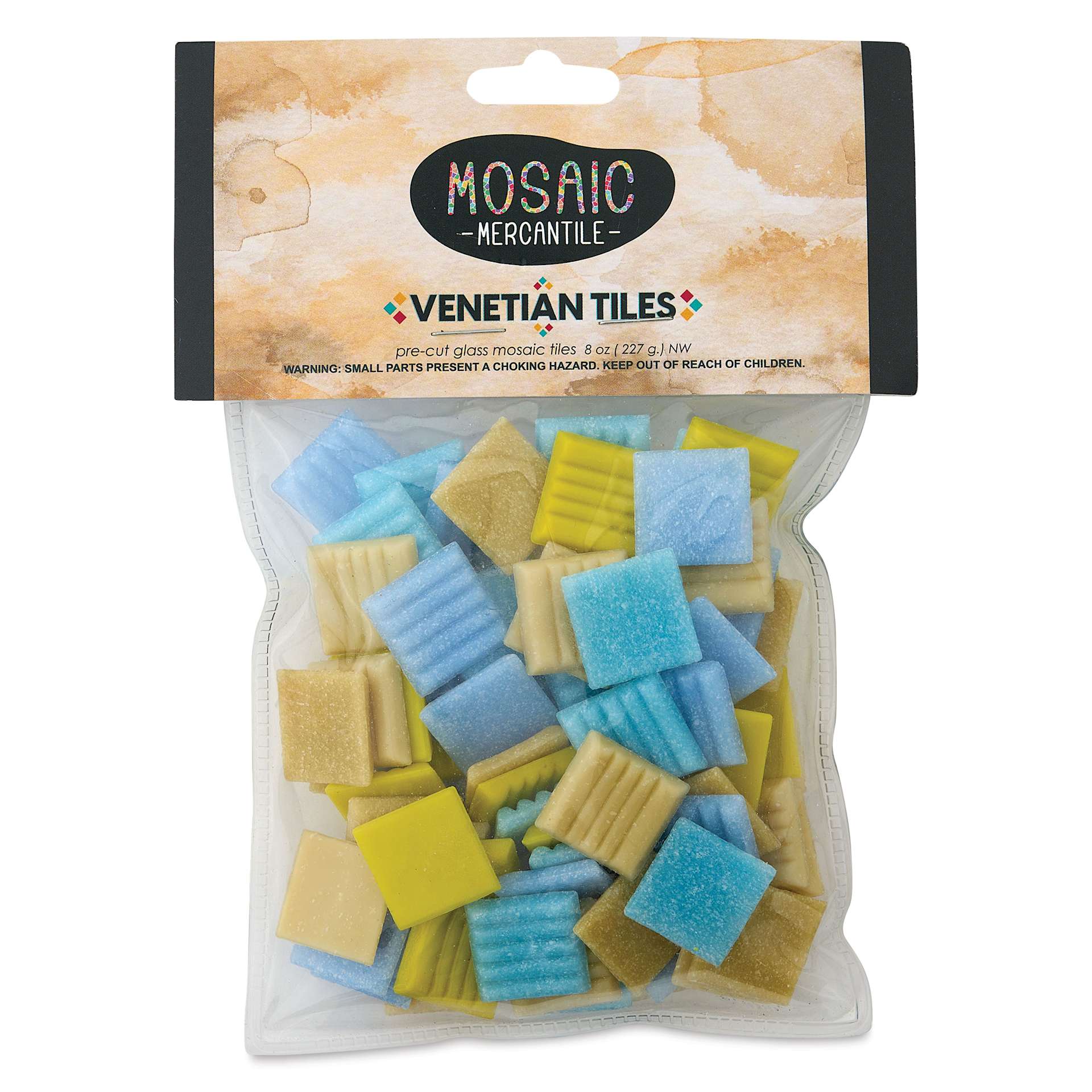 Mosaic Mercantile Venetian Tiles - Seaside Mix, 3/4", 8 oz front of packaging