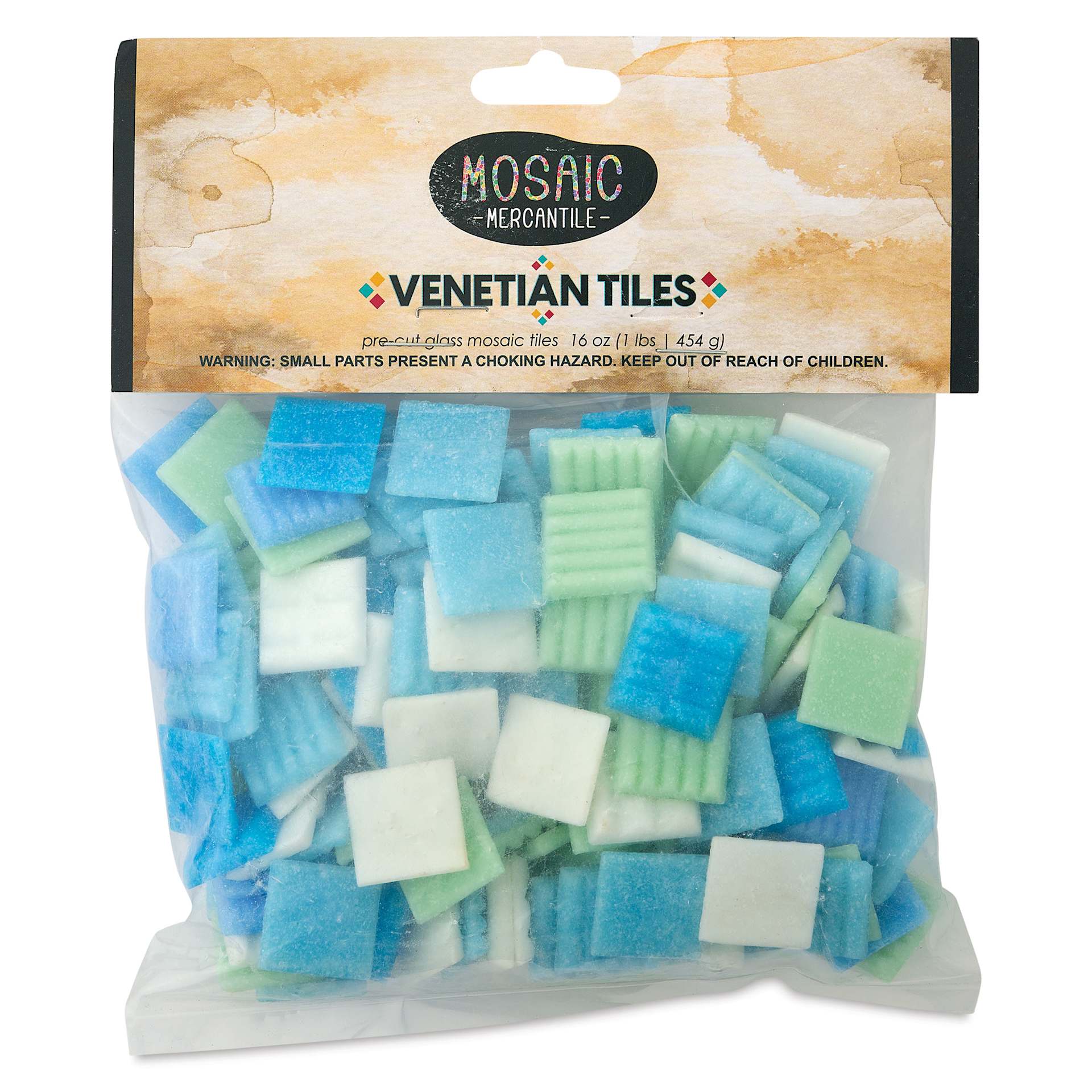 Mosaic Mercantile Venetian Tiles - Caribbean Sea, 3/4", 16 oz front of packaging