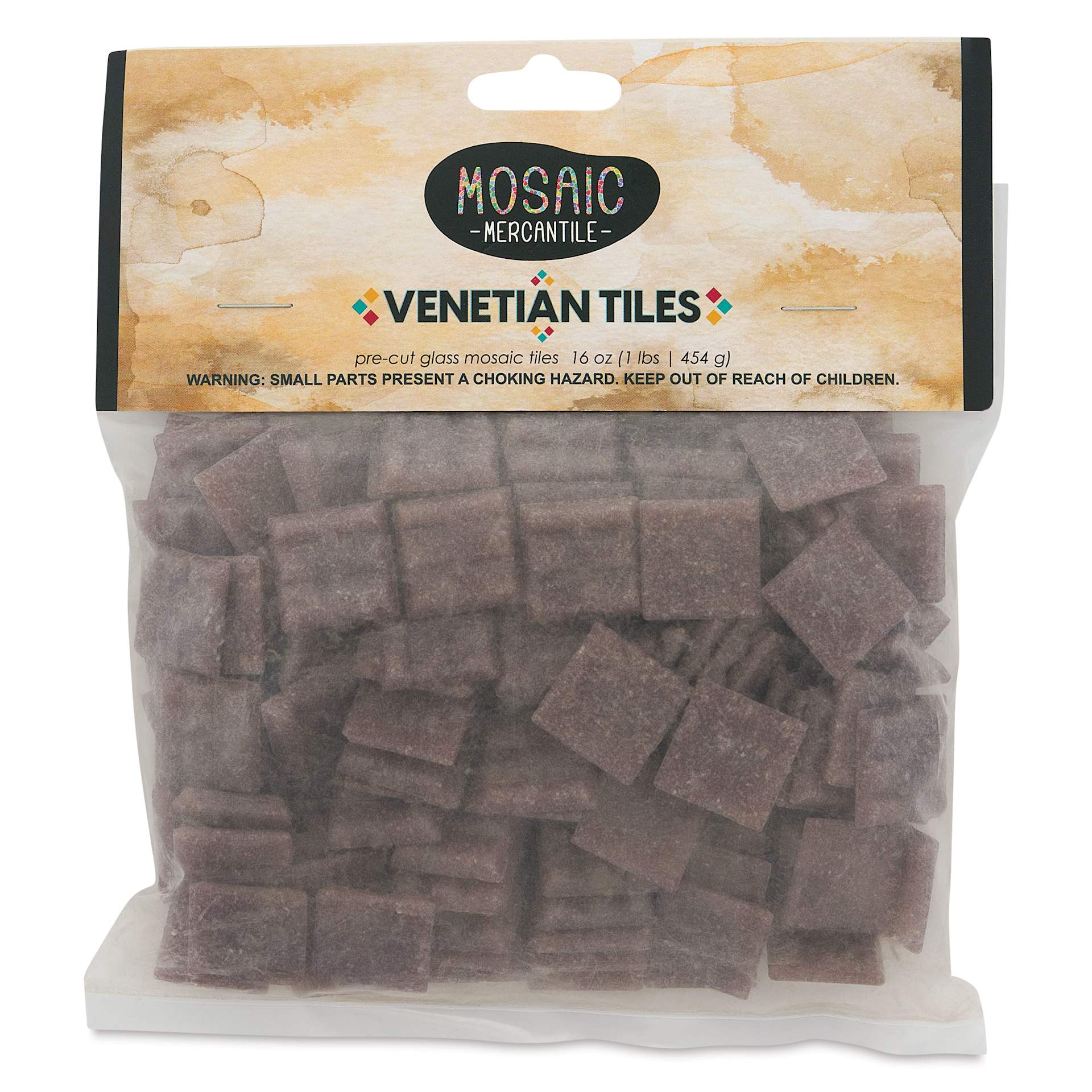 Mosaic Mercantile Venetian Tiles - Fig, 3/4", 16 oz front of packaging