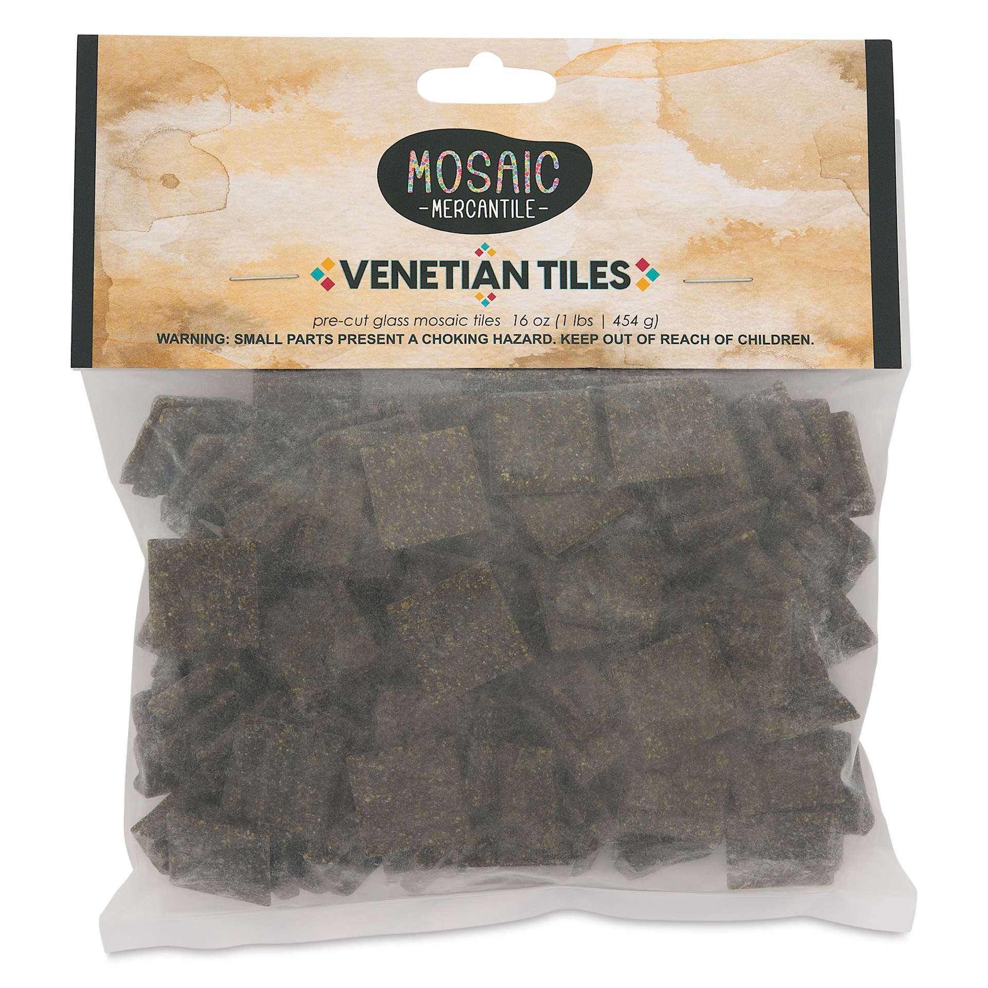Mosaic Mercantile Venetian Tiles - Tortoise, 3/4", 16 oz front of packaging