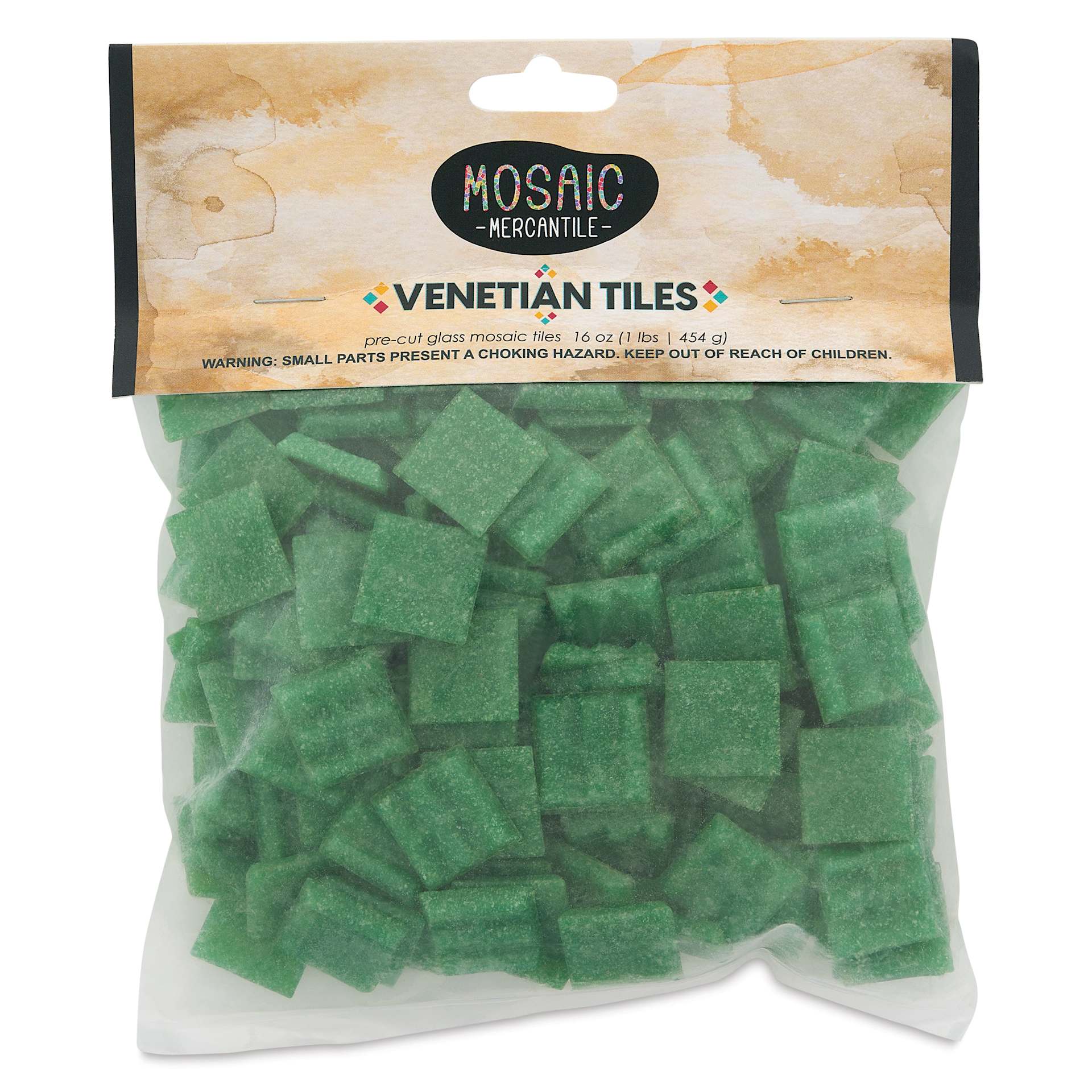 Mosaic Mercantile Venetian Tiles - Grass Green, 3/4", 16 oz front of packaging