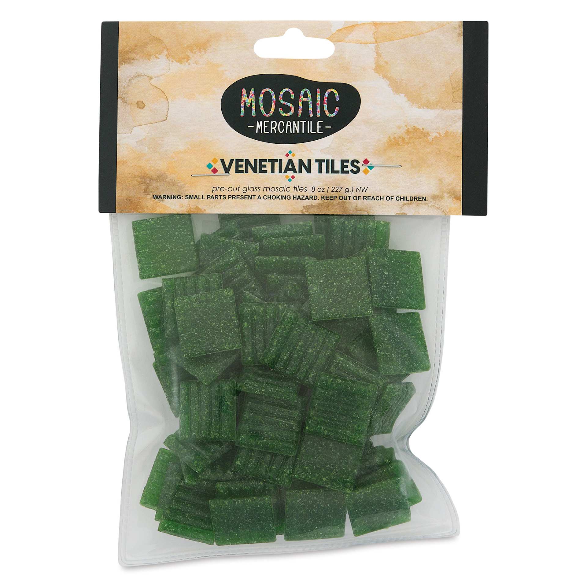 Mosaic Mercantile Venetian Tiles - Evergreen, 3/4", 8 oz front of packaging