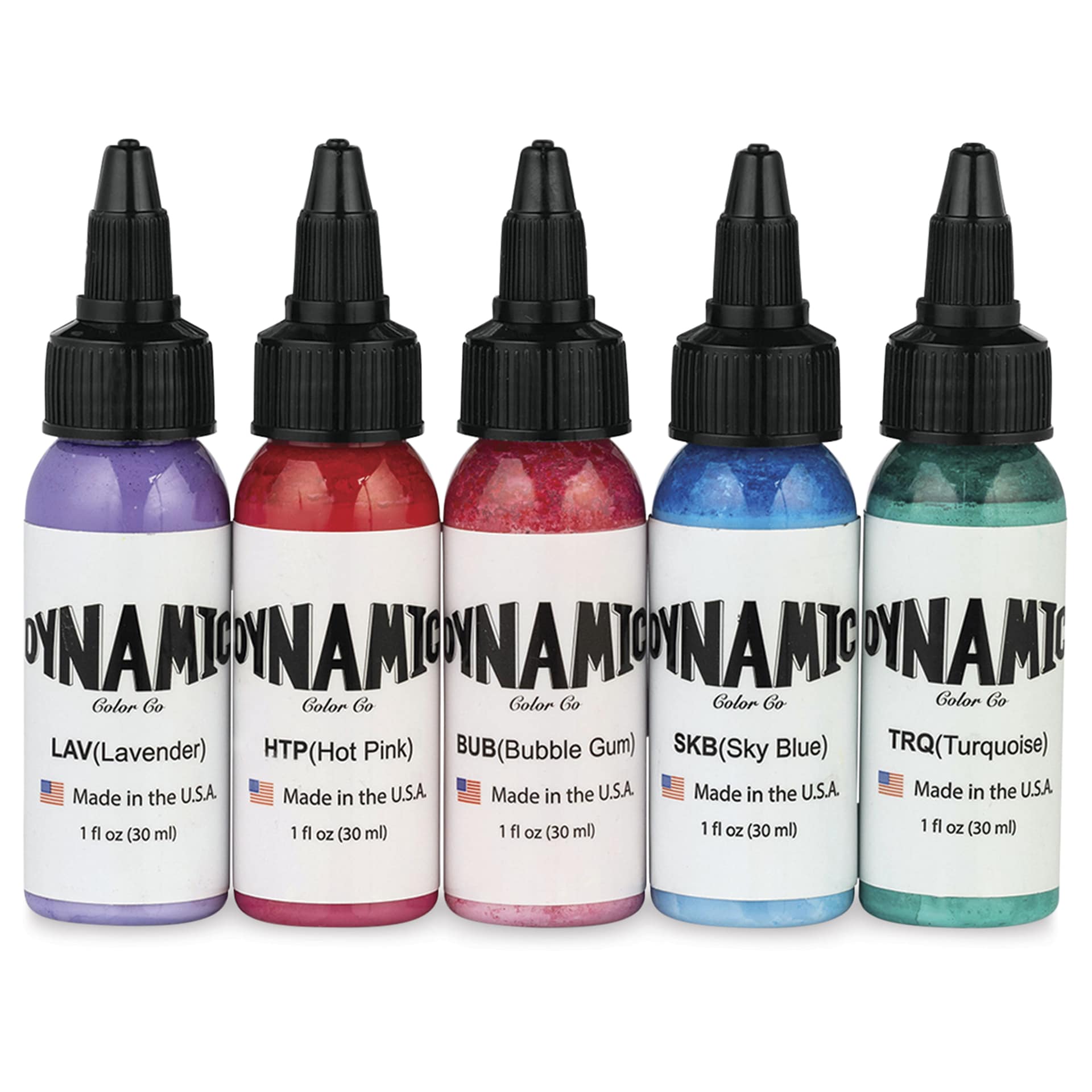 Dynamic Color Tattoo Ink - Set of 5, Candy Set, 1 oz bottles, contents