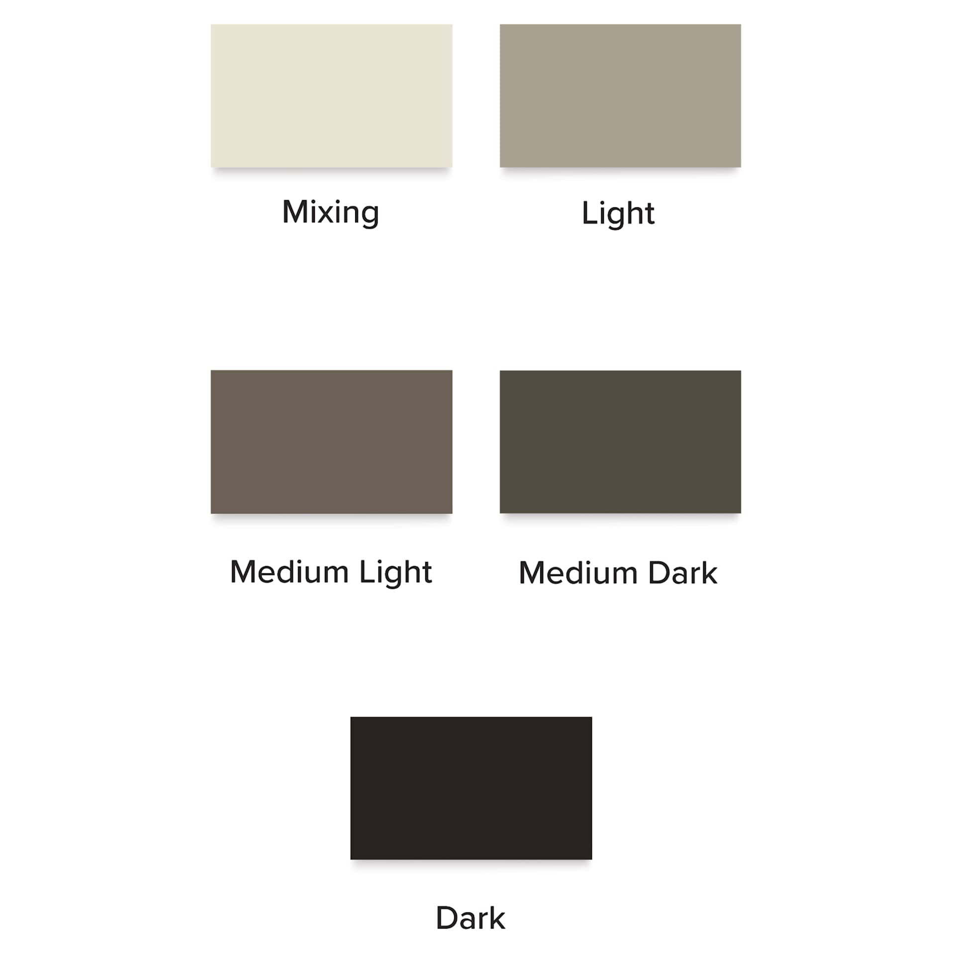 Dynamic Color Tattoo Ink - Set of 5, Greywash Set, 1 oz bottles, swatches
