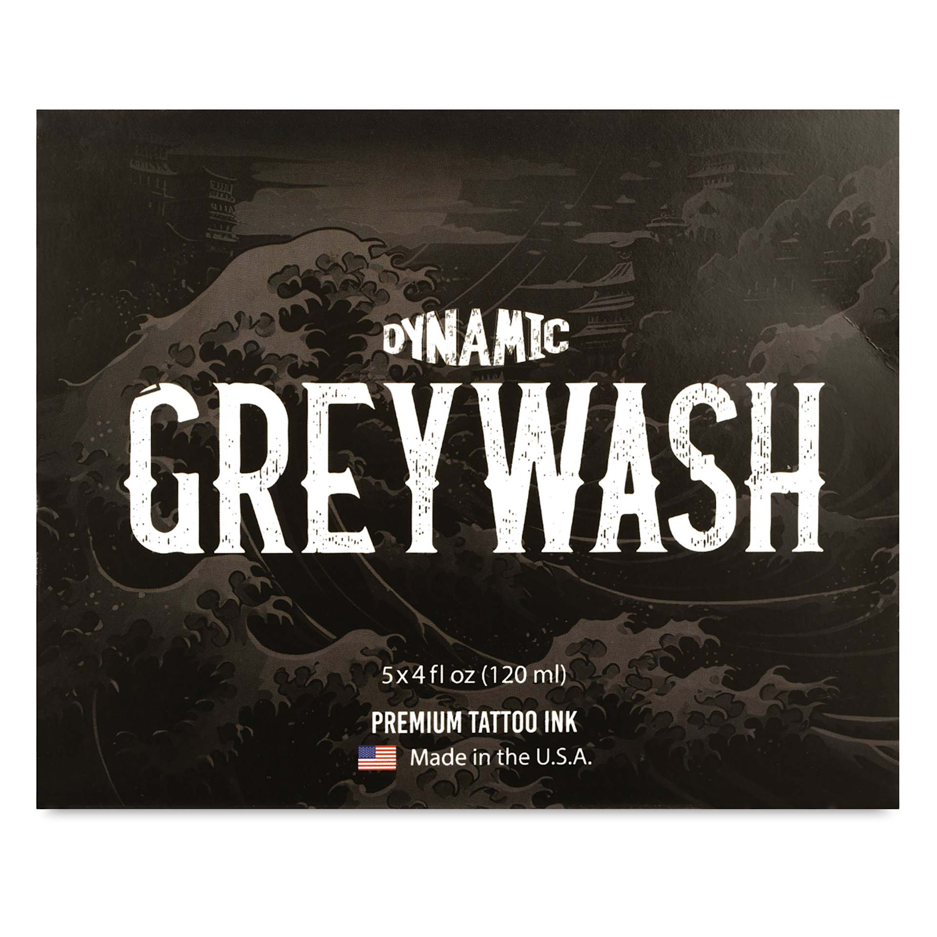 Dynamic Color Tattoo Inks and Sets - Set of 5, Greywash, 4 oz, front of packaging