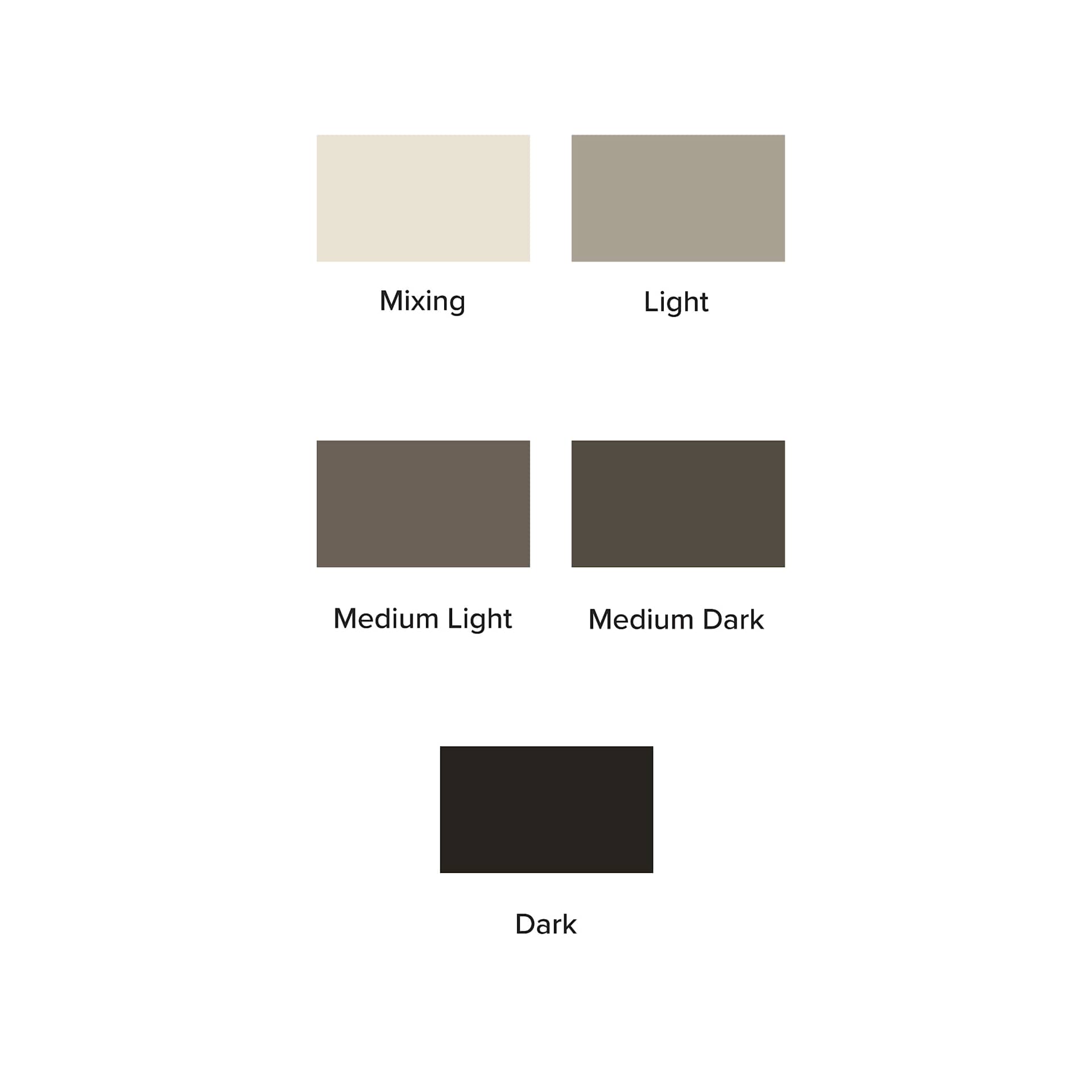 Dynamic Color Tattoo Inks and Sets - Set of 5, Greywash, 4 oz, swatches