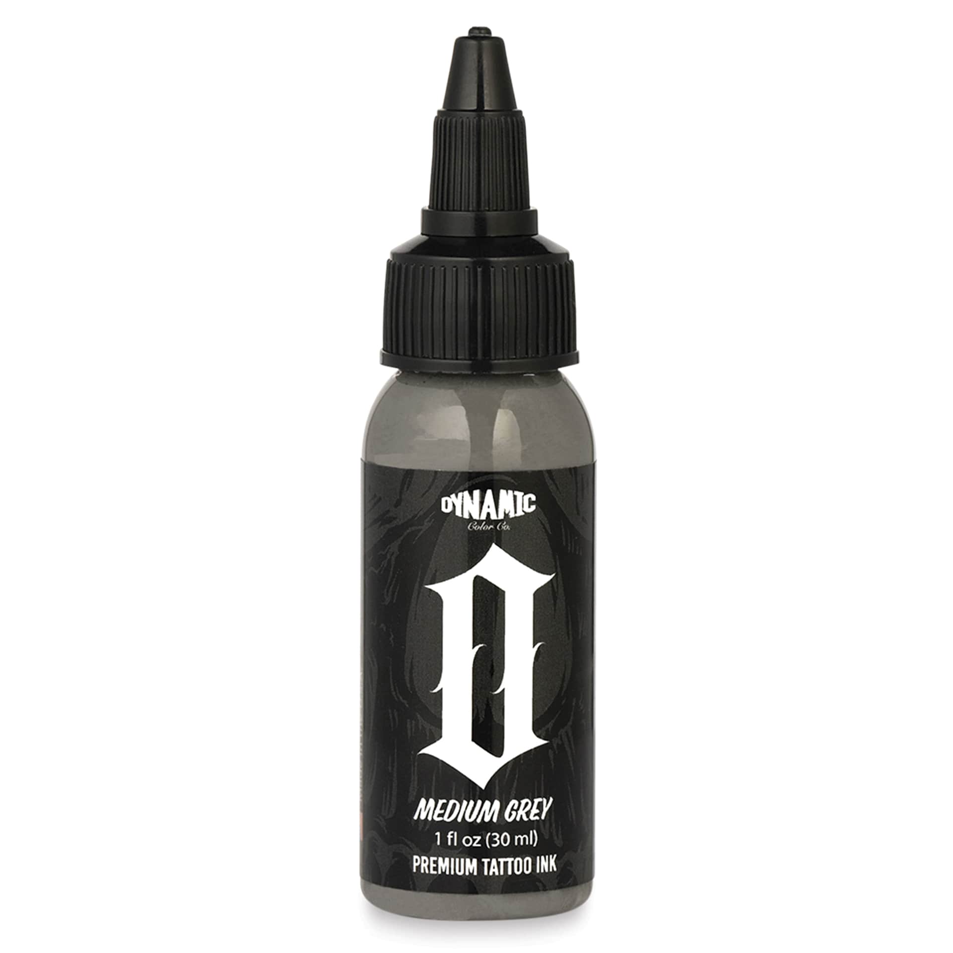 Dynamic Color Tattoo Ink - Medium Grey, 1 oz bottle