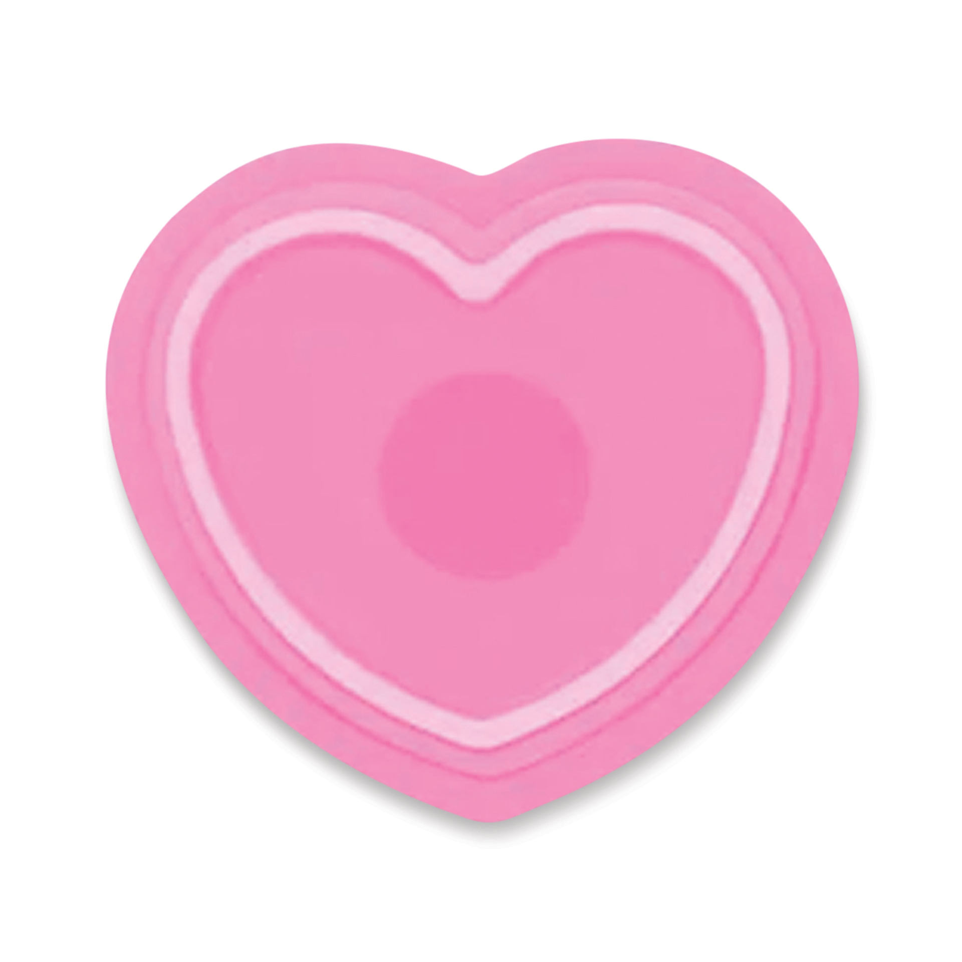Saferly Heart Shaped Ink Cups - Pink, Medium, Pkg of 500, bottom of cup