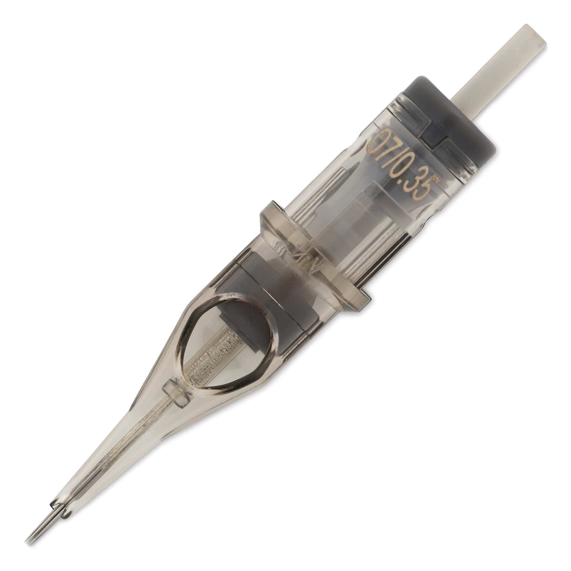 Peak Quartz Round Shader Short Taper Tattoo Needle Cartridges - #12, 7 Needles, Pkg of 20, single needle