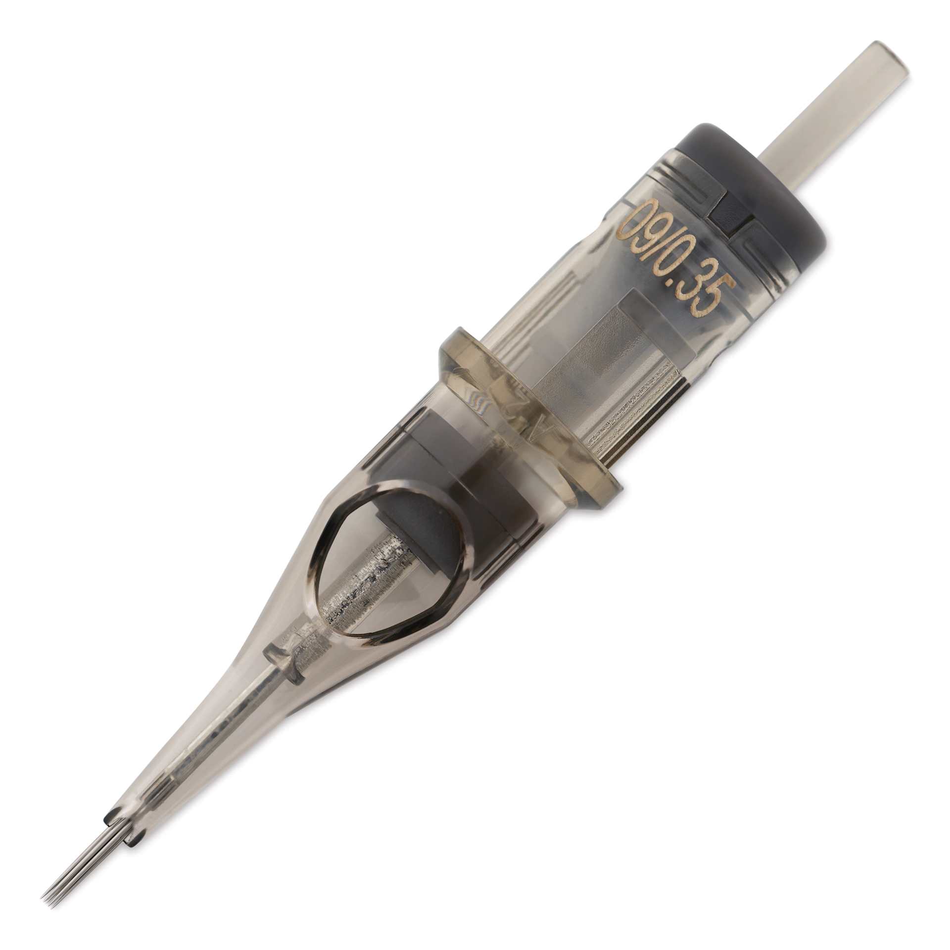 Peak Quartz Round Shader Short Taper Tattoo Needle Cartridges - #12, 9 Needles, Pkg of 20, single needle
