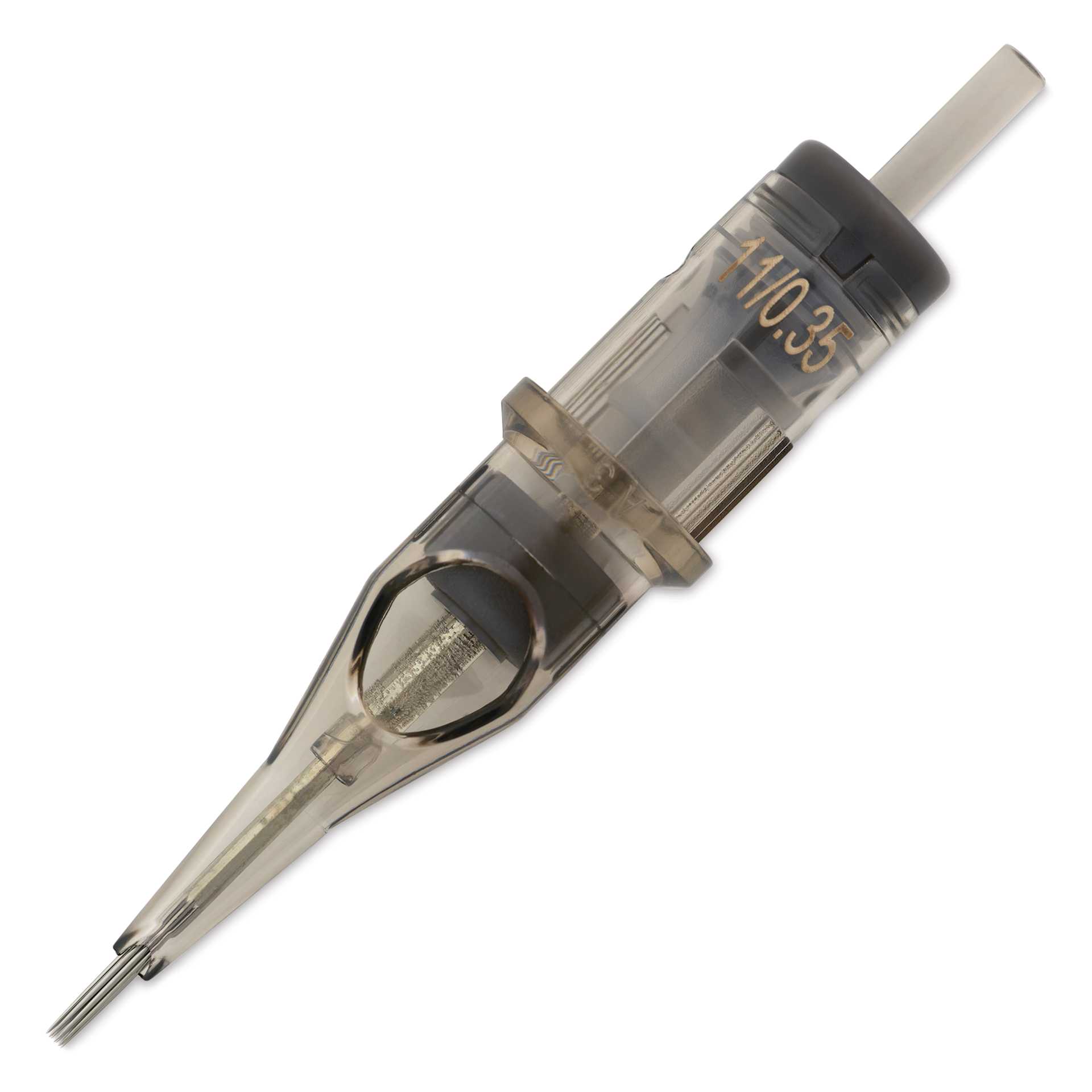 Peak Quartz Round Shader Short Taper Tattoo Needle Cartridges - #12, 11 Needles, Pkg of 20, single needle
