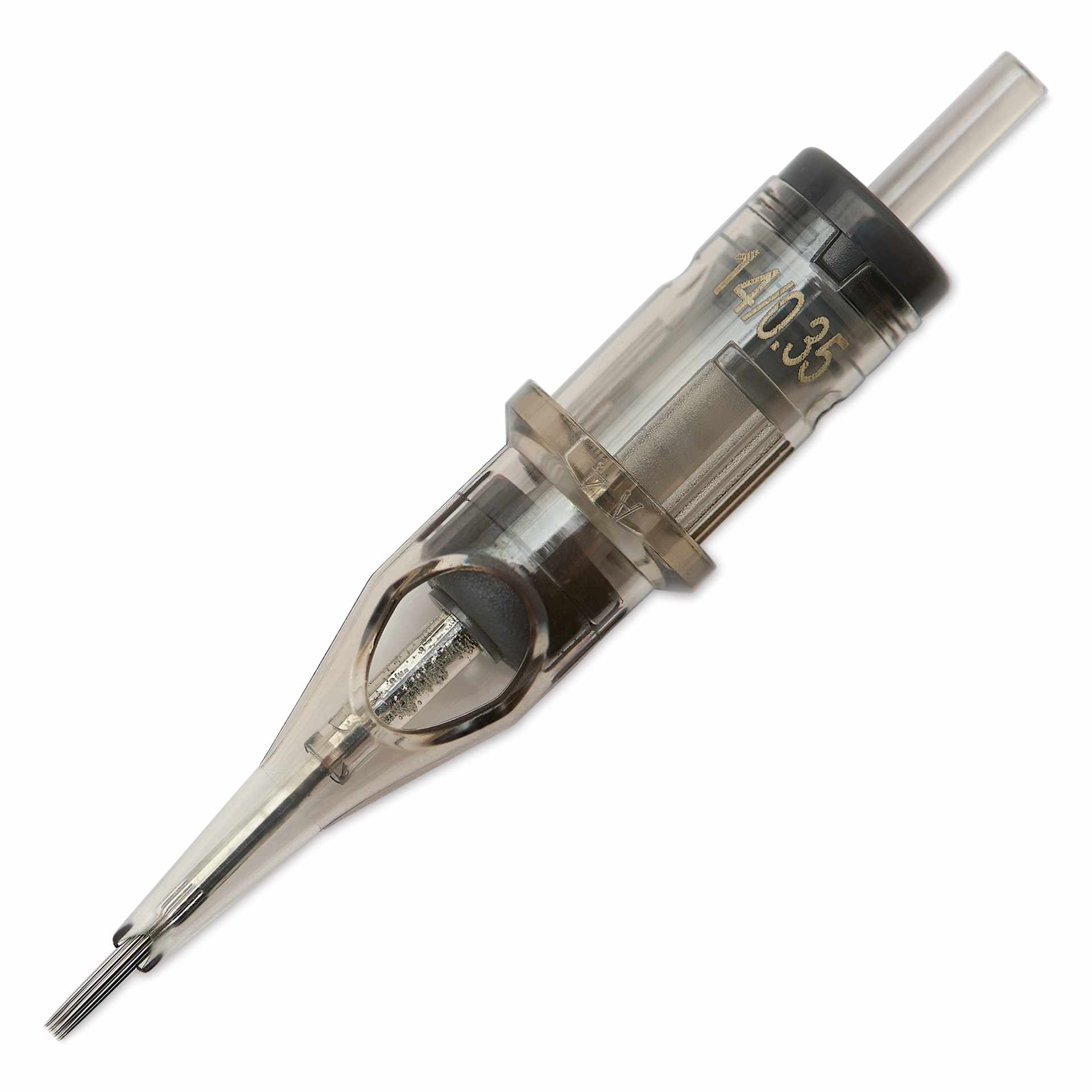 Peak Quartz Round Shader Short Taper Tattoo Needle Cartridges - #12, 14 Needles, Pkg of 20, single needle