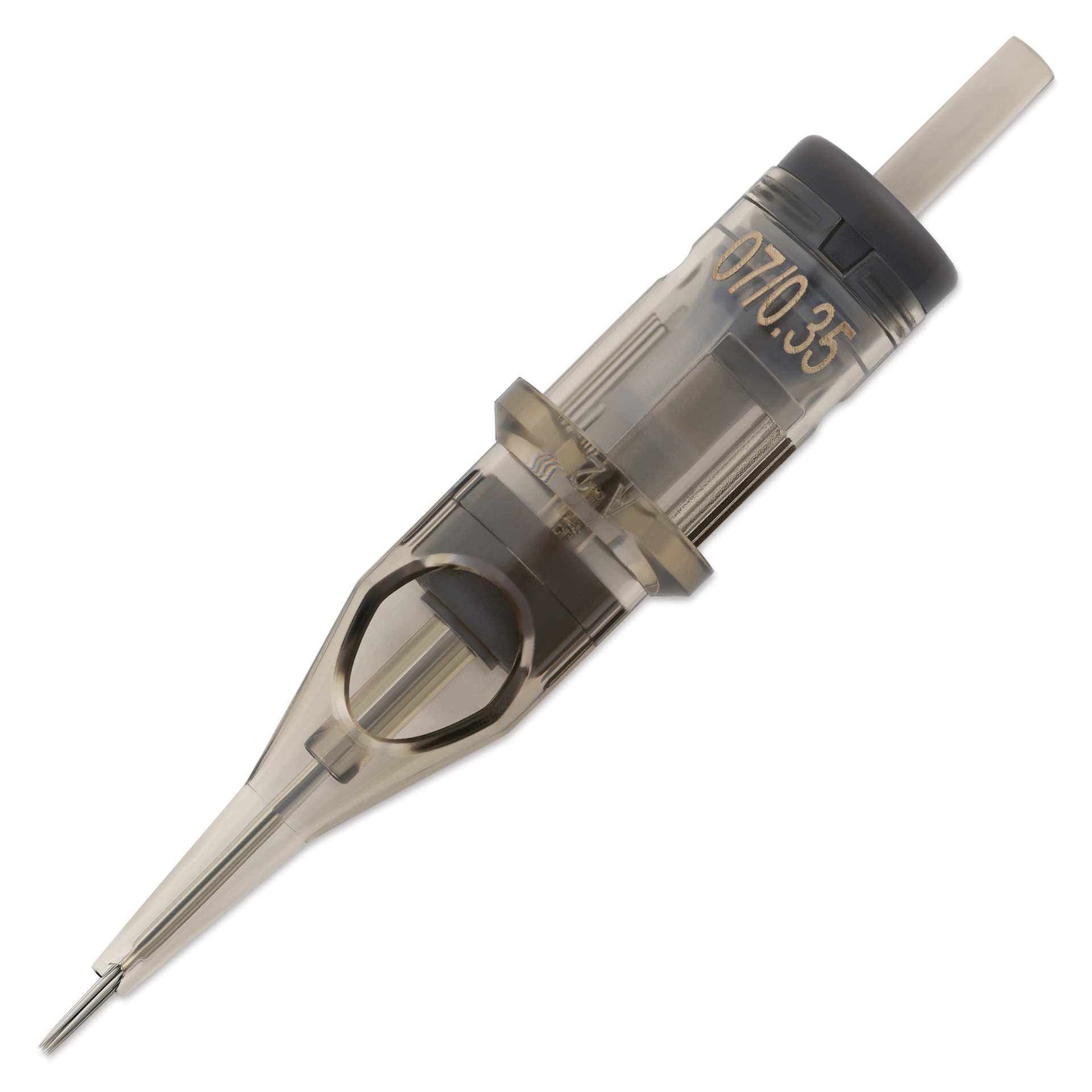Peak Quartz Round Liner Medium Taper Tattoo Needle Cartridges - #12, 7 Needles, Pkg of 20, single needle