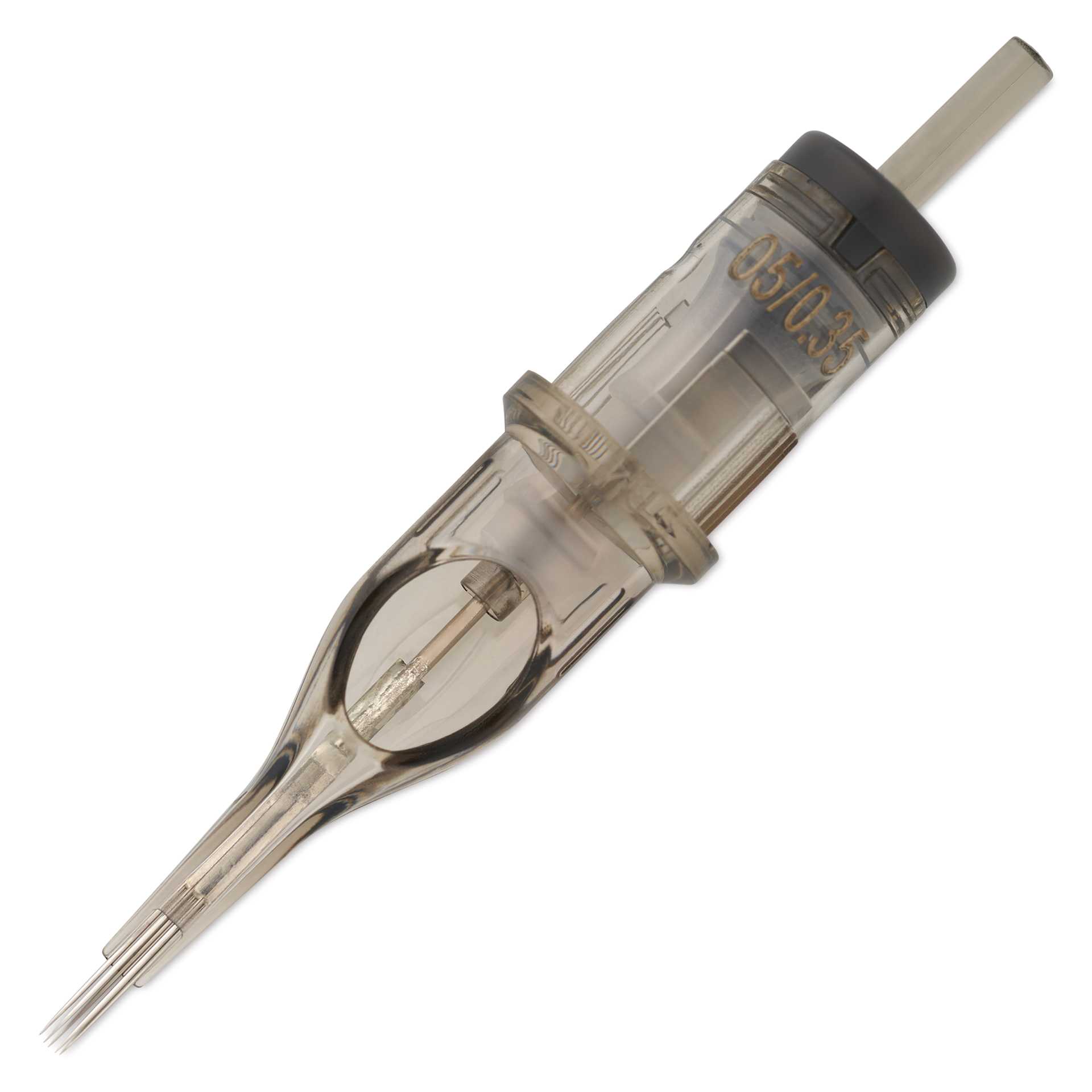 Peak Quartz Curved Magnum Long Taper Tattoo Needle Cartridges - #12, 5 Needles, Pkg of 20, single needle