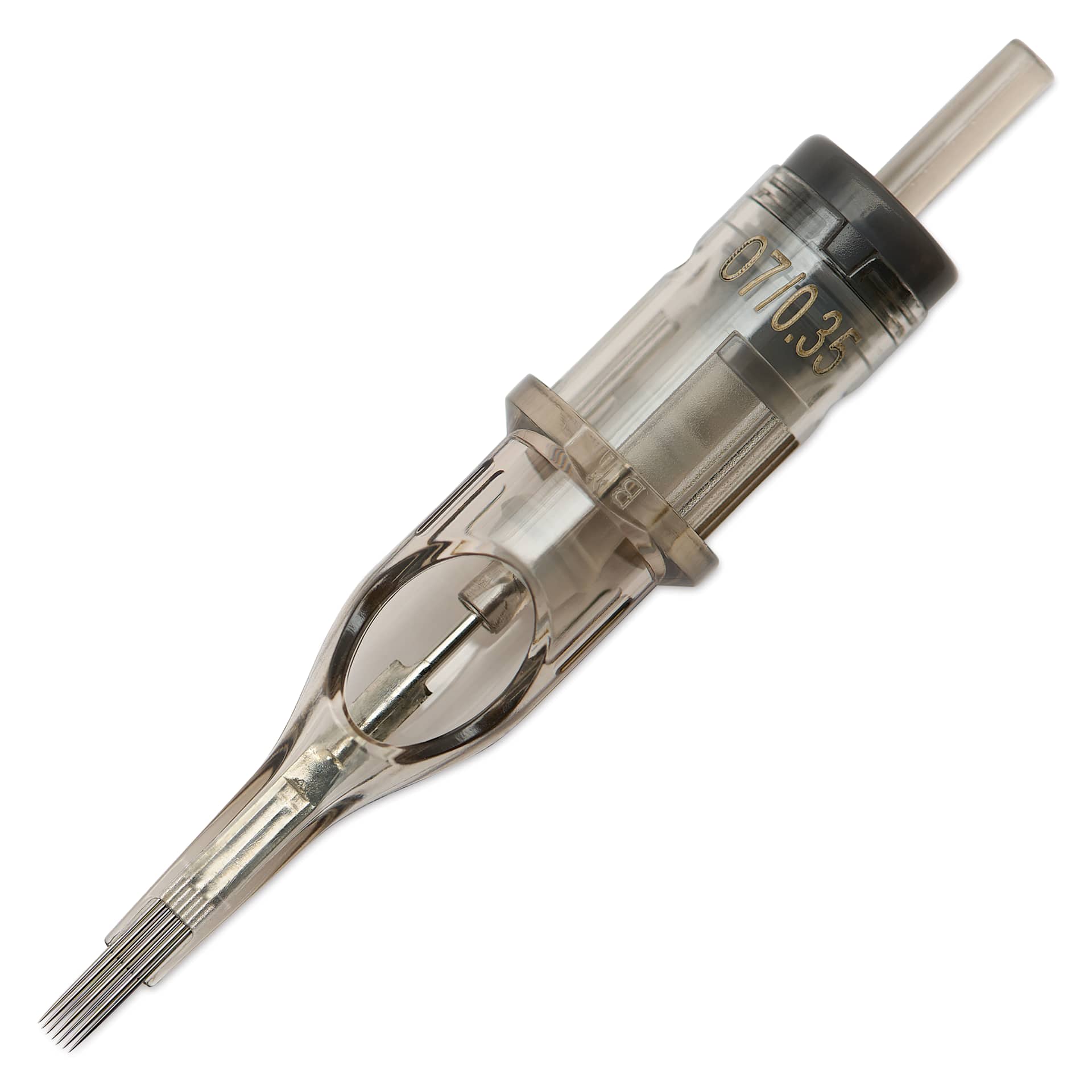 Peak Quartz Curved Magnum Long Taper Tattoo Needle Cartridges - #12, 7 Needles, Pkg of 20, single needle