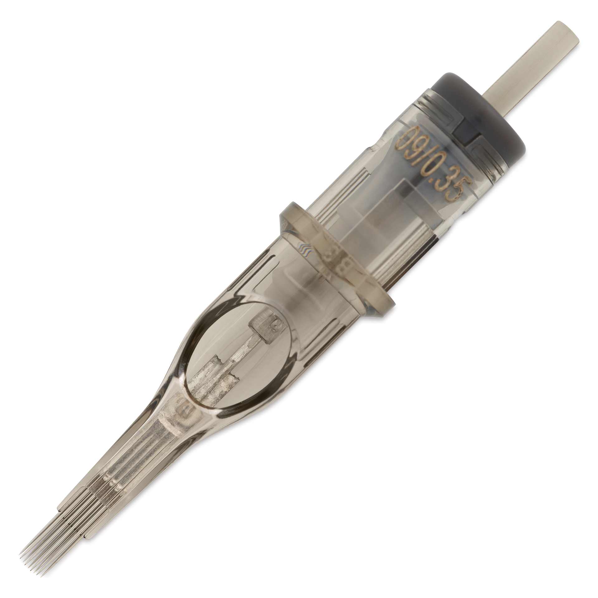 Peak Quartz Curved Magnum Long Taper Tattoo Needle Cartridges - #12, 9 Needles, Pkg of 20, single needle