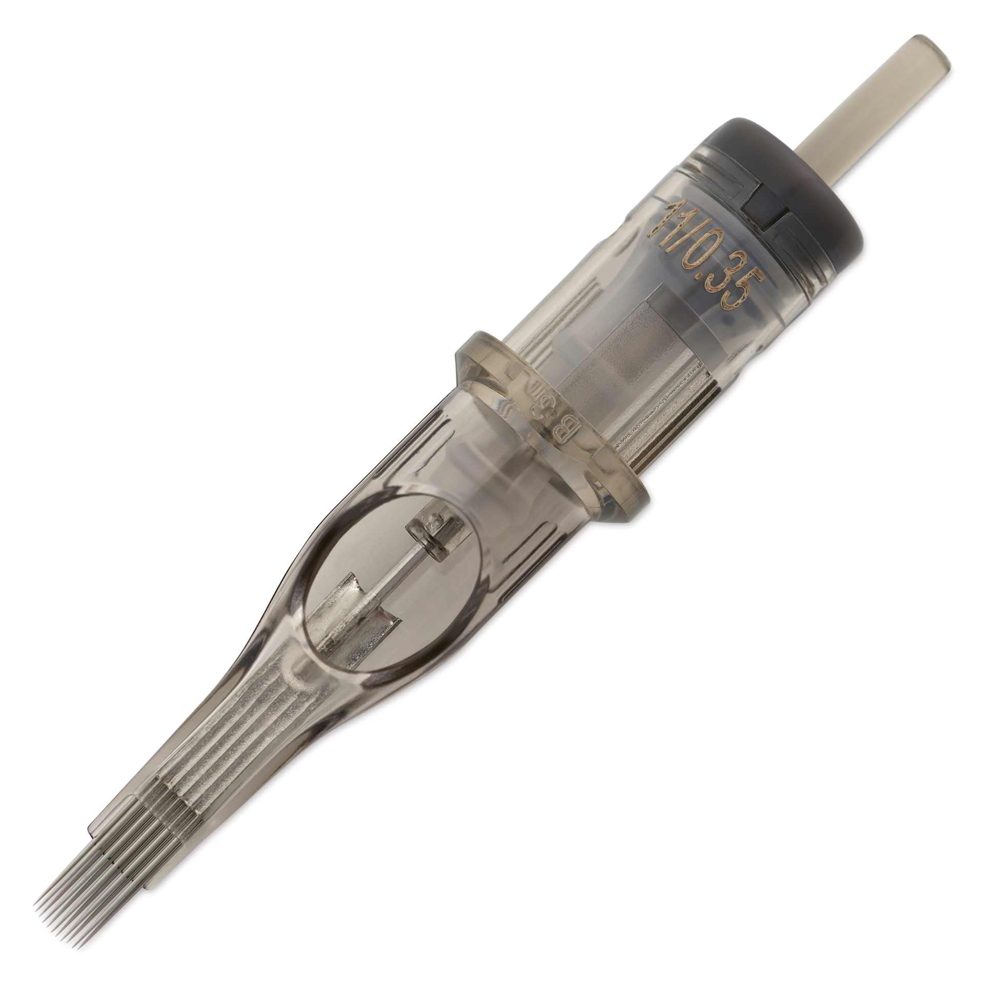 Peak Quartz Curved Magnum Long Taper Tattoo Needle Cartridges - #12, 11 Needles, Pkg of 20, single needle