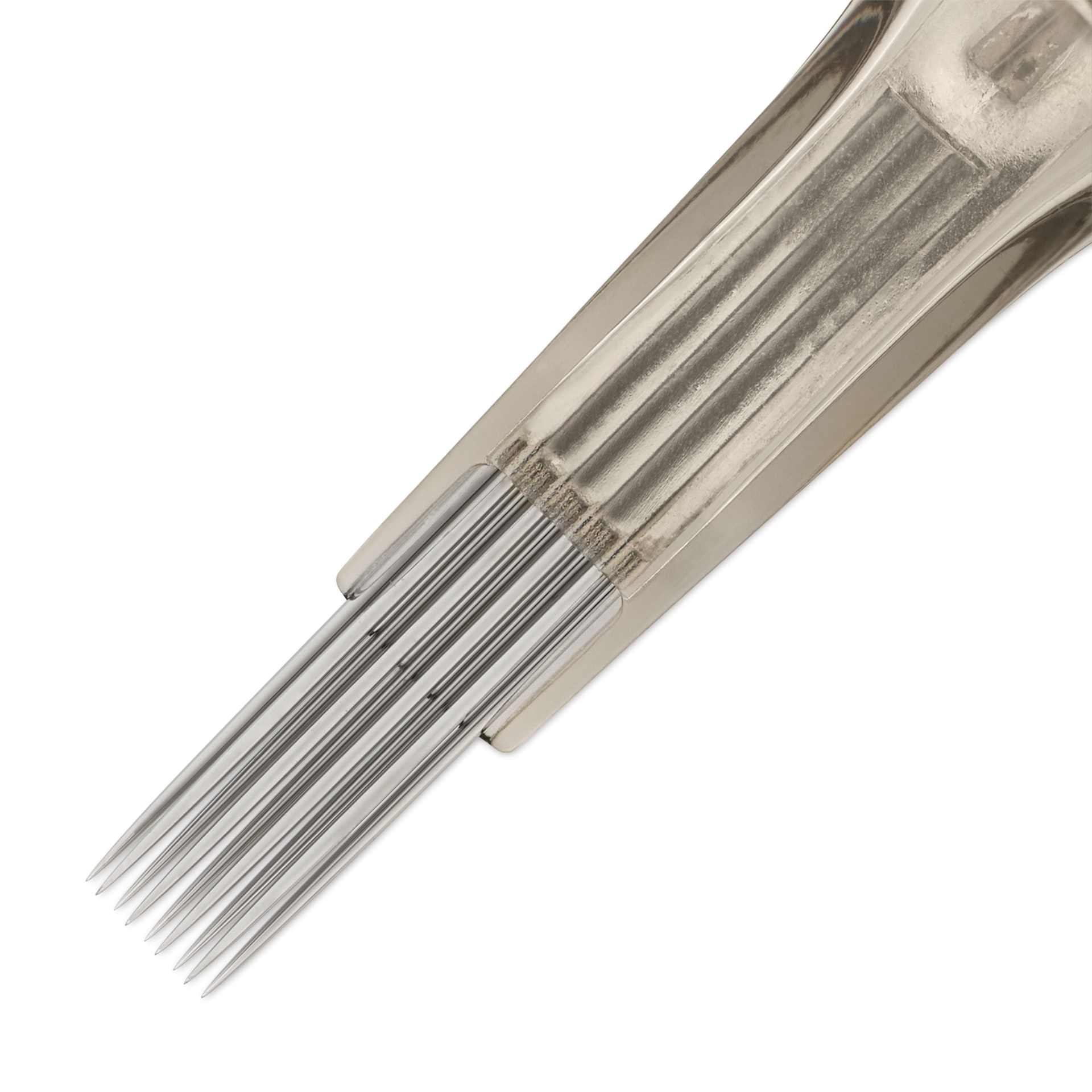 Peak Quartz Magnum Long Taper Tattoo Needle Cartridges - #12, 9 Needles, Pkg of 20, needle close-up