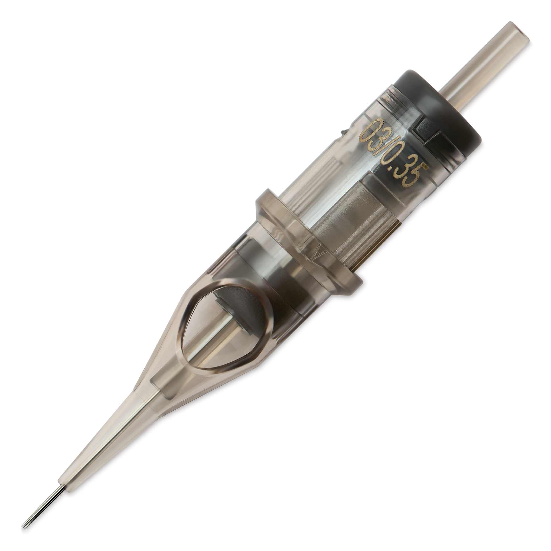 Peak Quartz Round Shader Short Taper Tattoo Needle Cartridges - #12, 3 Needles, Pkg of 20, single needle