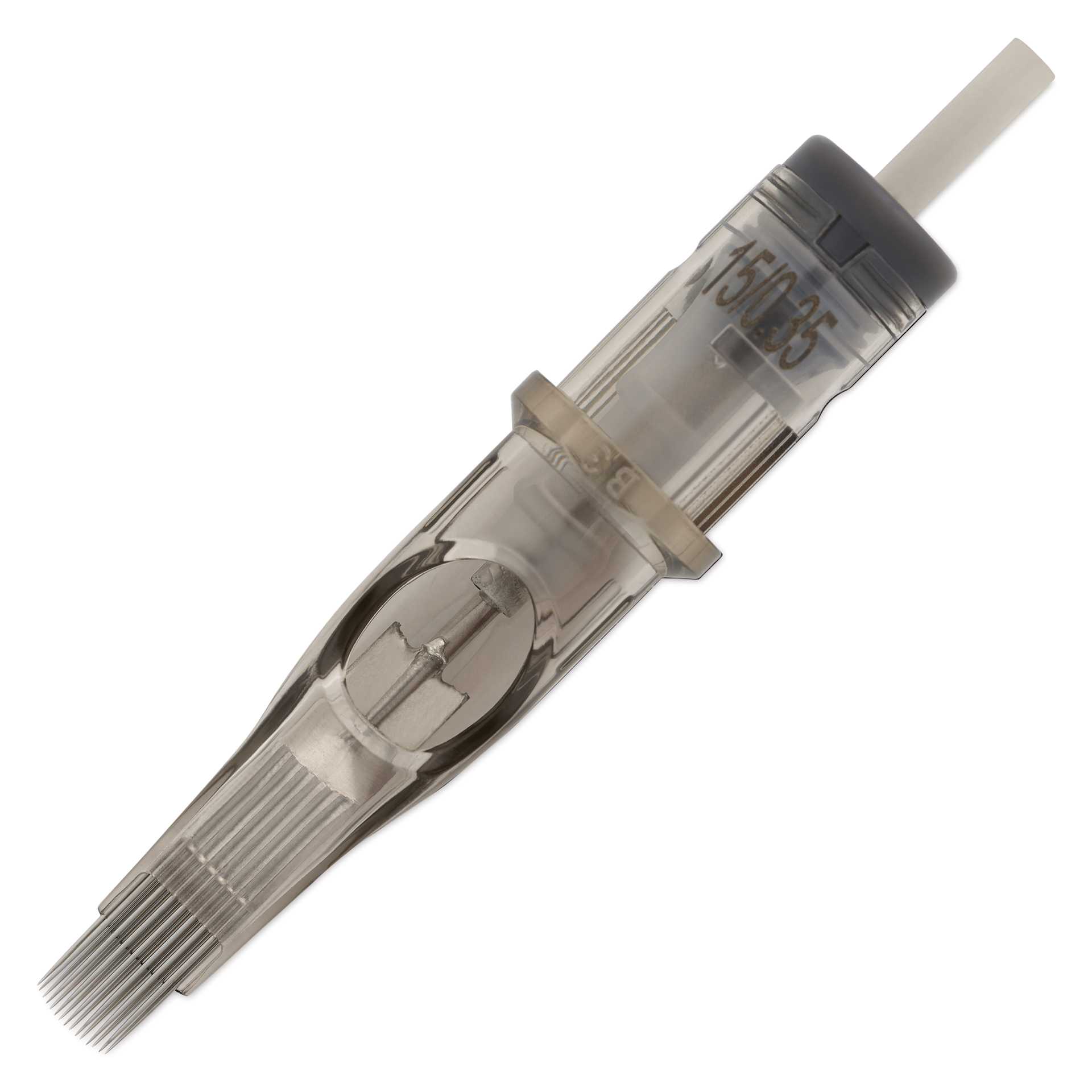 Peak Quartz Curved Magnum Medium Taper Tattoo Needle Cartridges - #12, 15 Needles, Pkg of 20, single needle