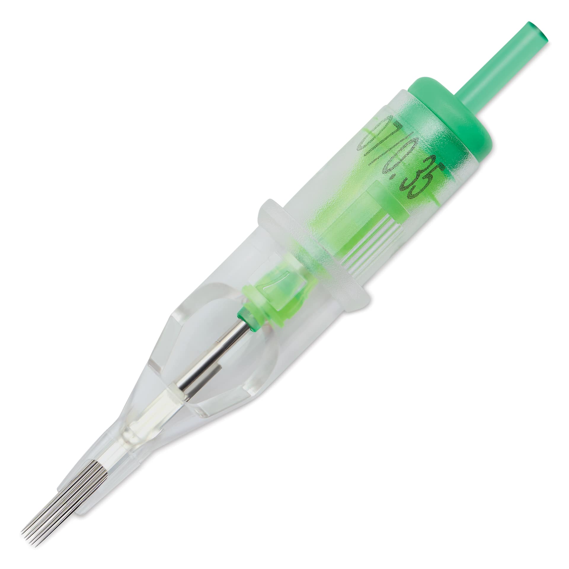 Peak Stellar Curved Magnum Long Taper Tattoo Needle Cartridges - #12, 7 Needles, Pkg of 20, single needle