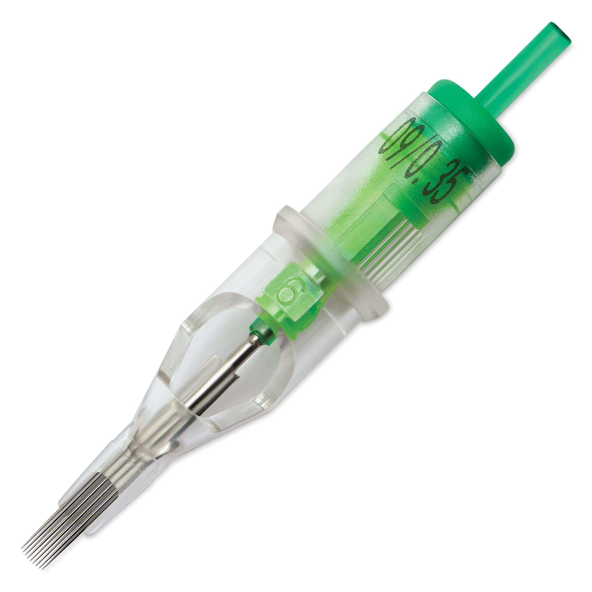 Peak Stellar Curved Magnum Long Taper Tattoo Needle Cartridges - #12, 9 Needles, Pkg of 20, single needle