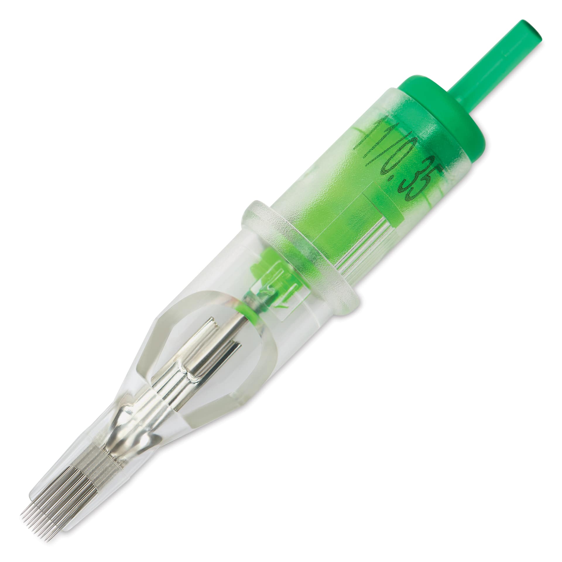 Peak Stellar Curved Magnum Long Taper Tattoo Needle Cartridges - #12, 11 Needles, Pkg of 20, single needle