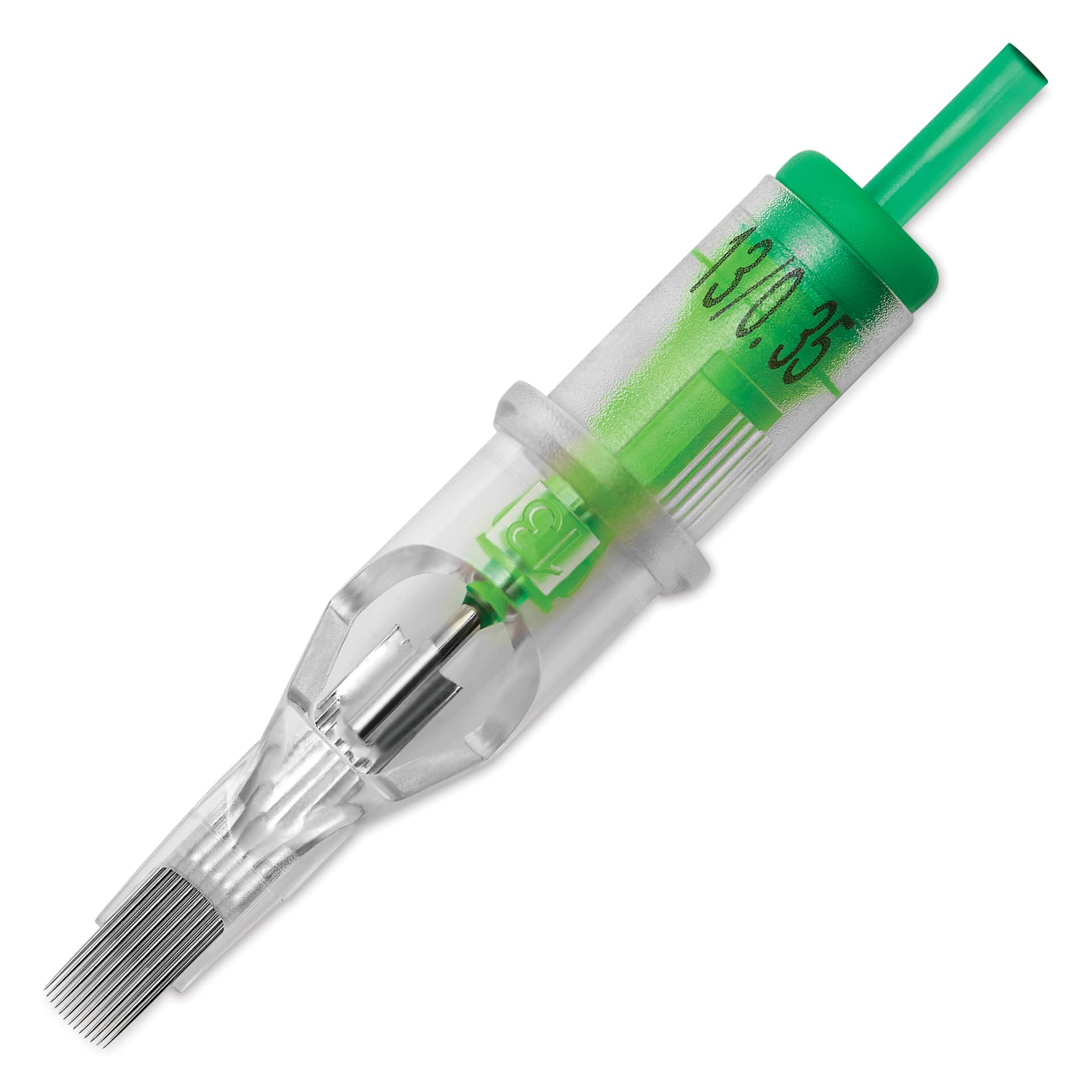 Peak Stellar Curved Magnum Long Taper Tattoo Needle Cartridges - #12, 13 Needles, Pkg of 20, single needle