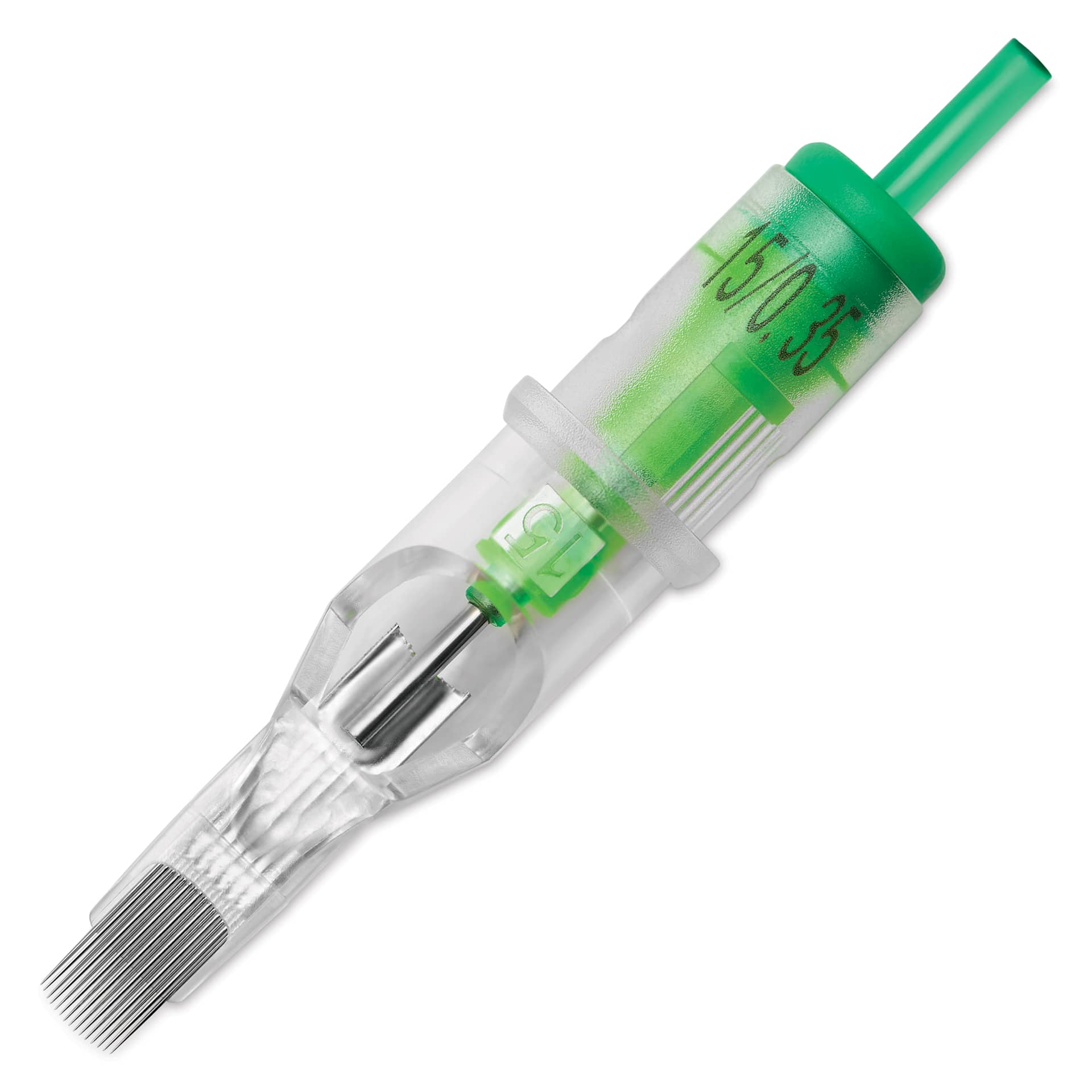 Peak Stellar Curved Magnum Long Taper Tattoo Needle Cartridges - #12, 15 Needles, Pkg of 20, single needle