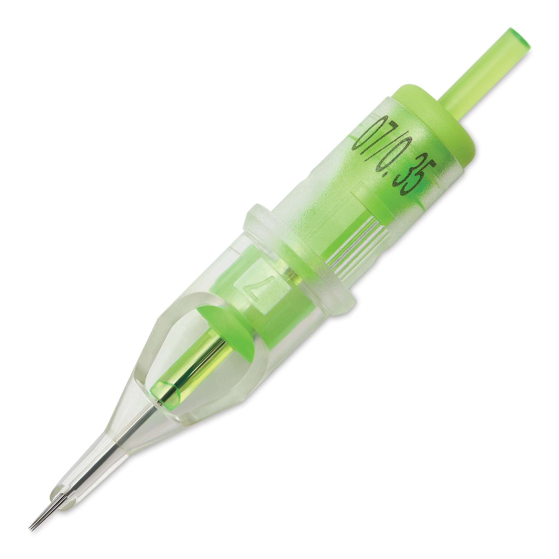 Peak Stellar Round Liner Long Taper Tattoo Needle Cartridges - #12, 7 Needles, Pkg of 20, single needle