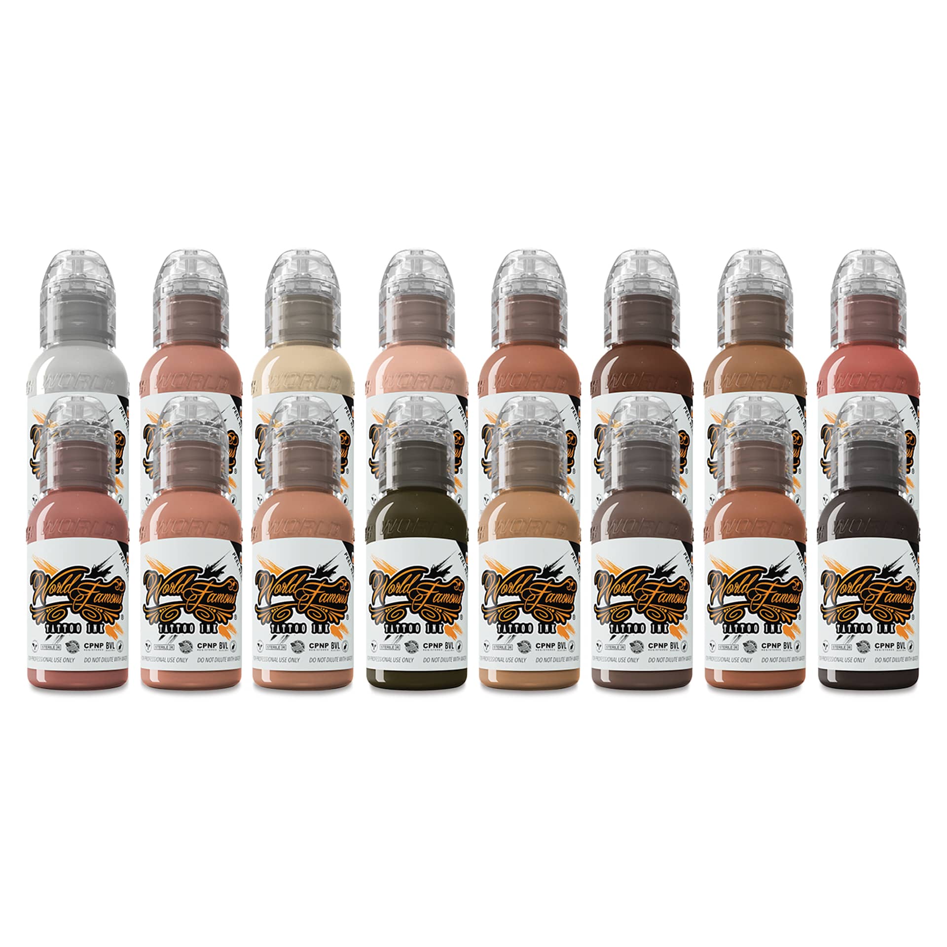World Famous Tattoo Inks and Sets - Set of 16, Pink Ribbon, 1 oz bottles