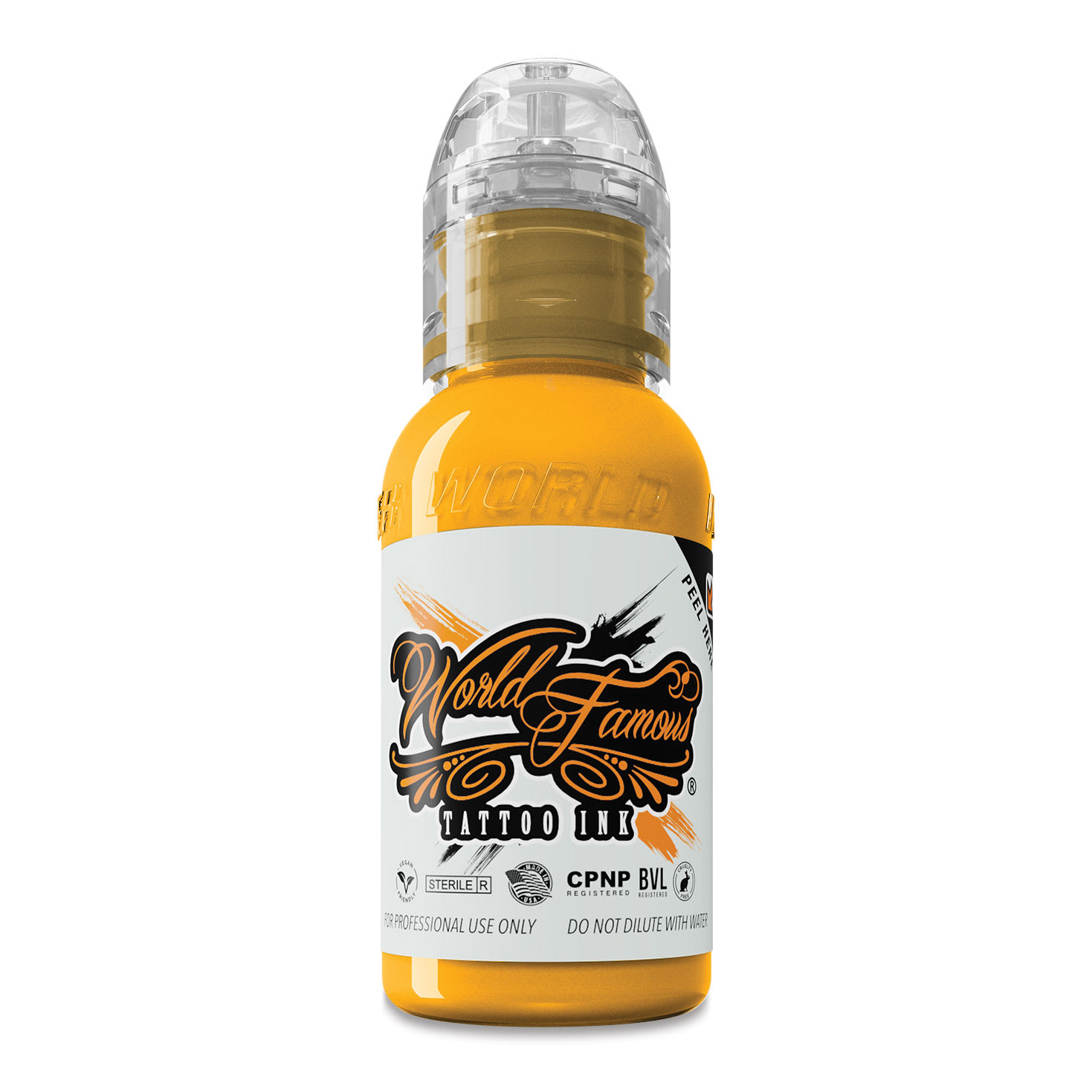 World Famous Tattoo Ink - Michaelangelo Yellow, 1 oz bottle