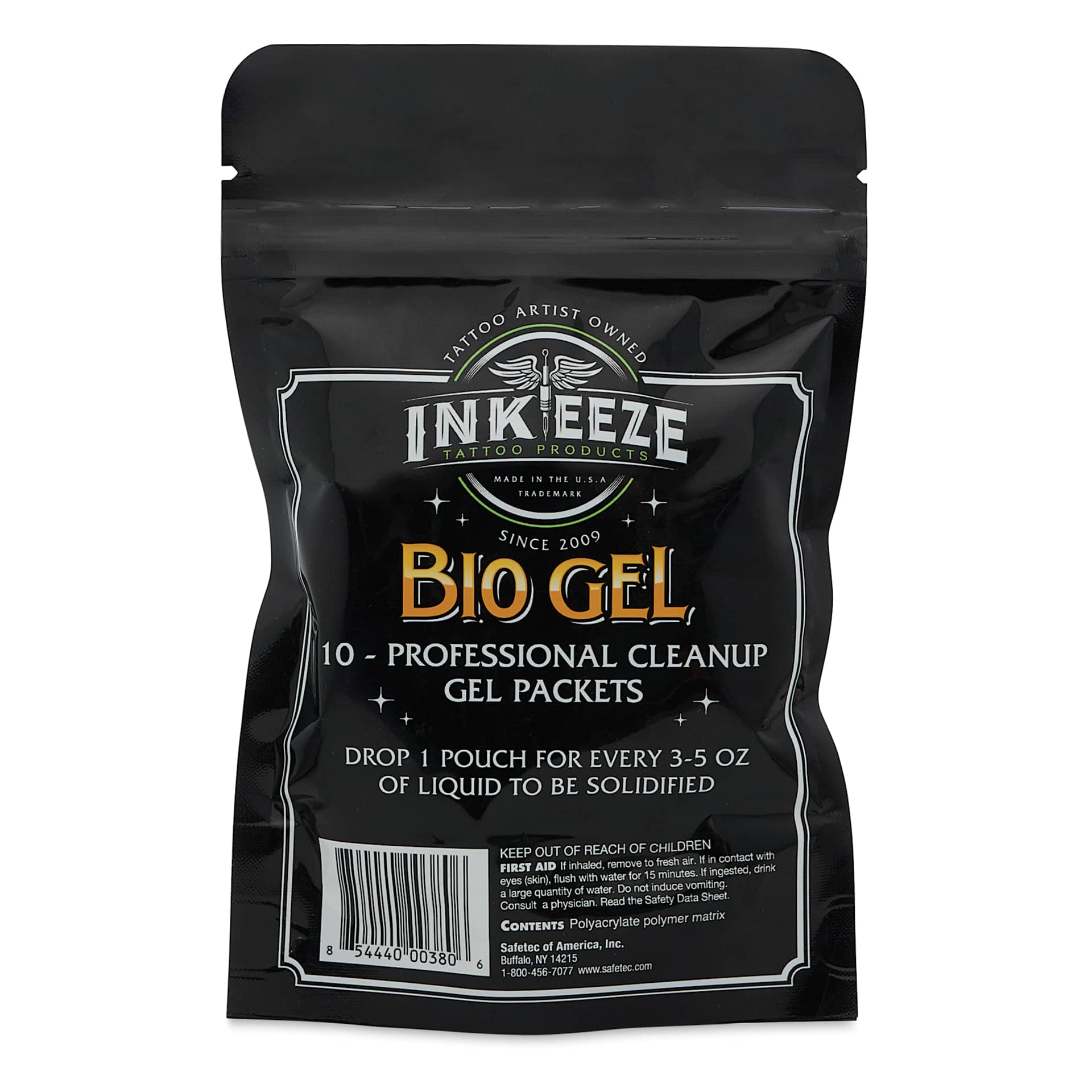 Inkeeze Bio Gel Clean - Pkg of 10, back of package