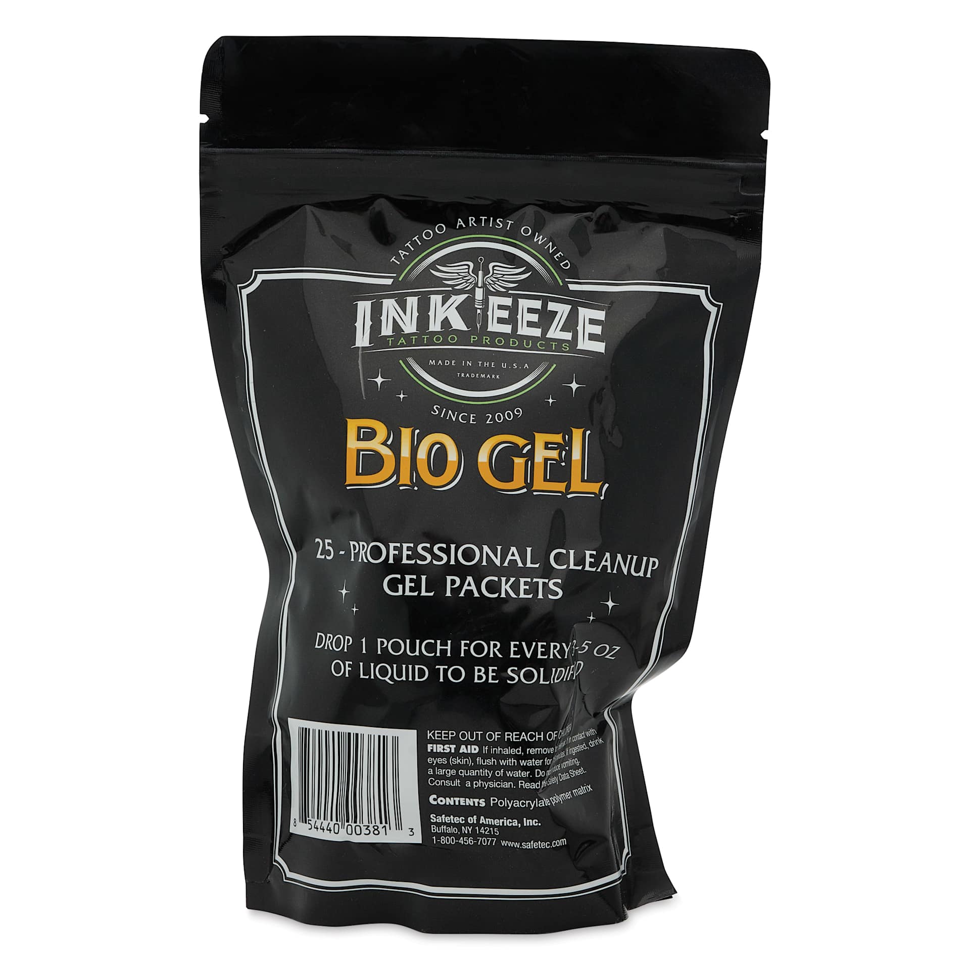 Inkeeze Bio Gel Clean - Pkg of 25, back of package