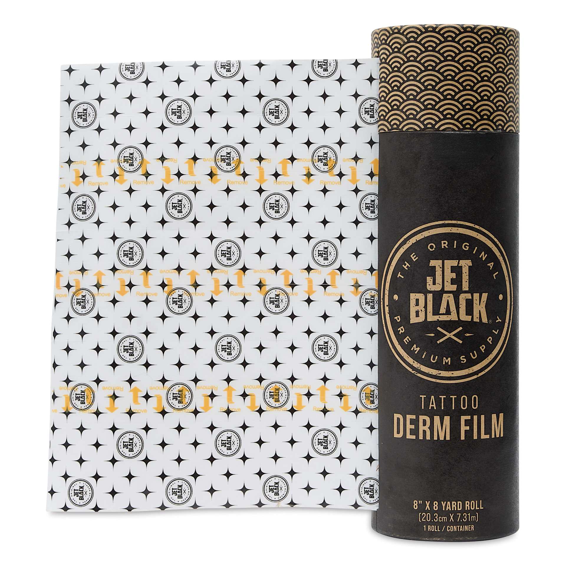 Tatsoul Jet Black Derm Film - 8" x 8 yd Roll, roll and packaging